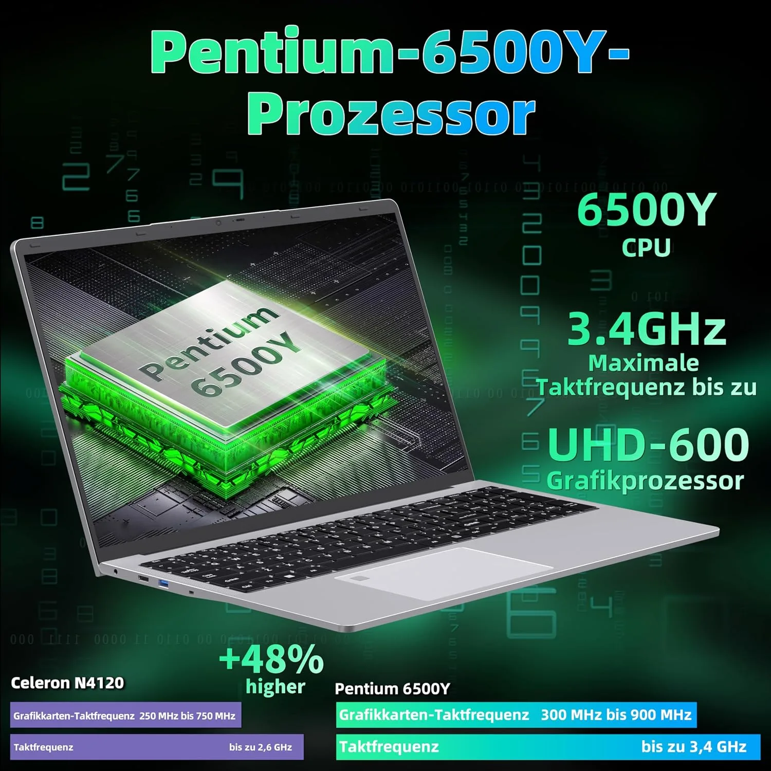 17.3" FHD IPS 6500Y Business Laptop Computer,Silver