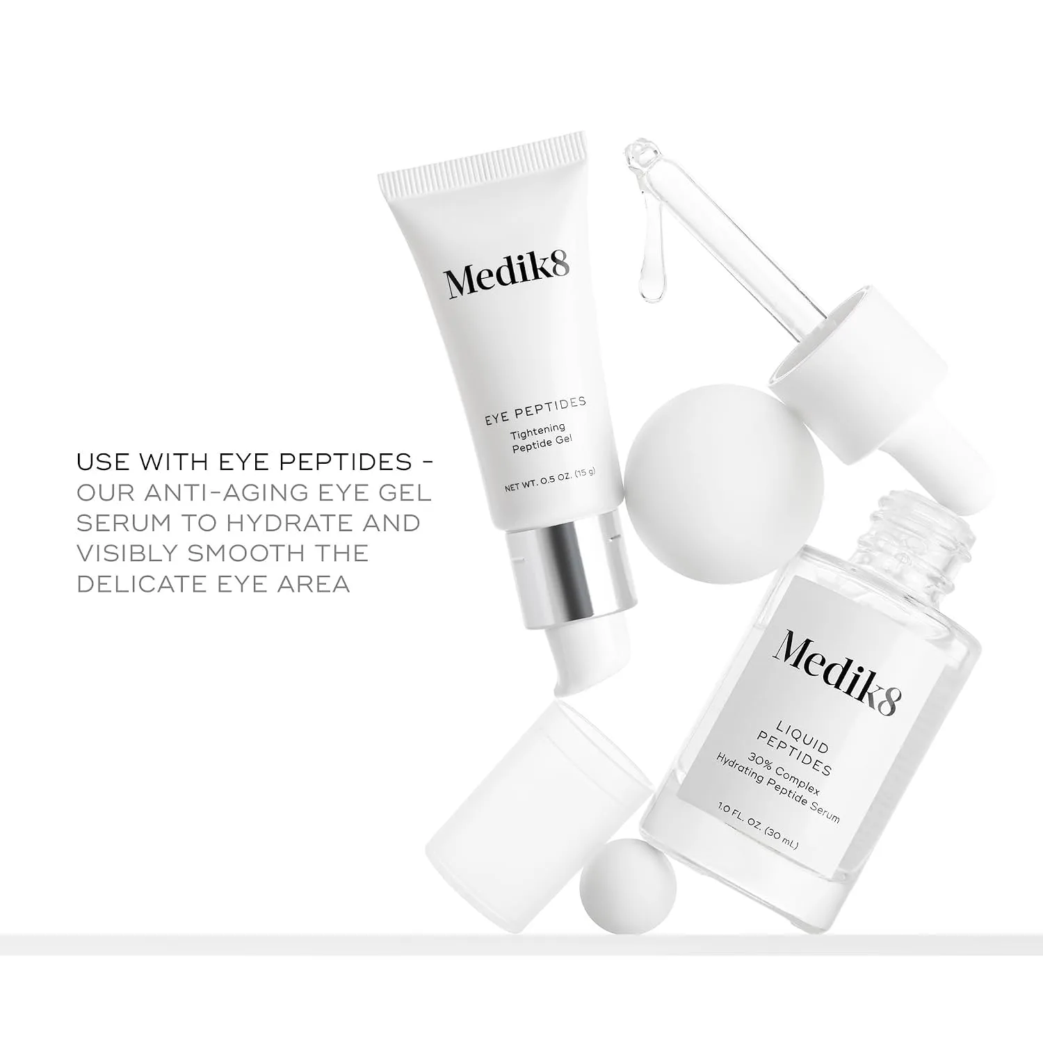 Medik8 Liquid Peptides - Multi Peptide Face Serum For Women and Men - Smooths Wrinkles and Fine Lines - Hydrating and Anti Aging Serum - 1.0 oz