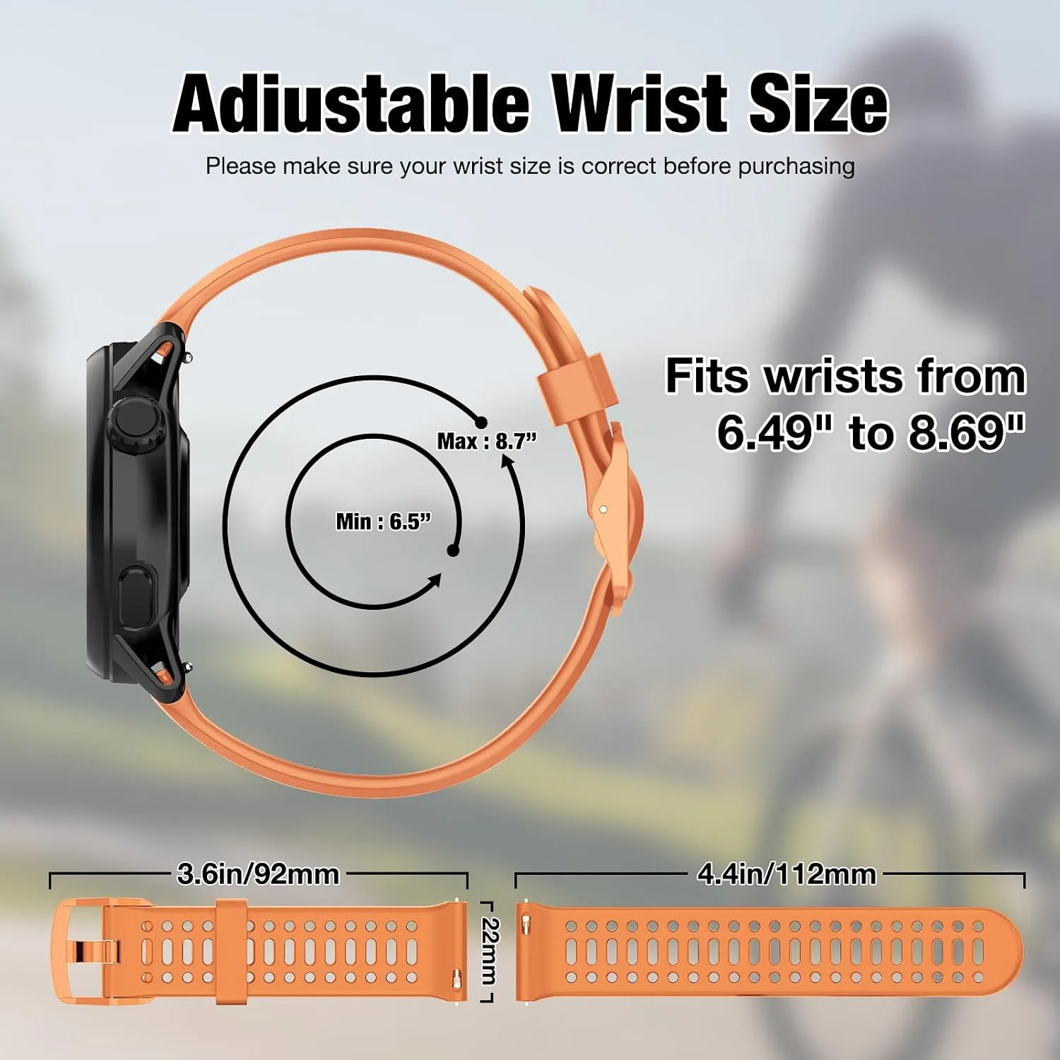 Watch Band for COROS PACE 3/PACE Pro/APEX 2 Pro/APEX Pro/APEX 46mm, 22mm Quick Release Silicone Replacement Band