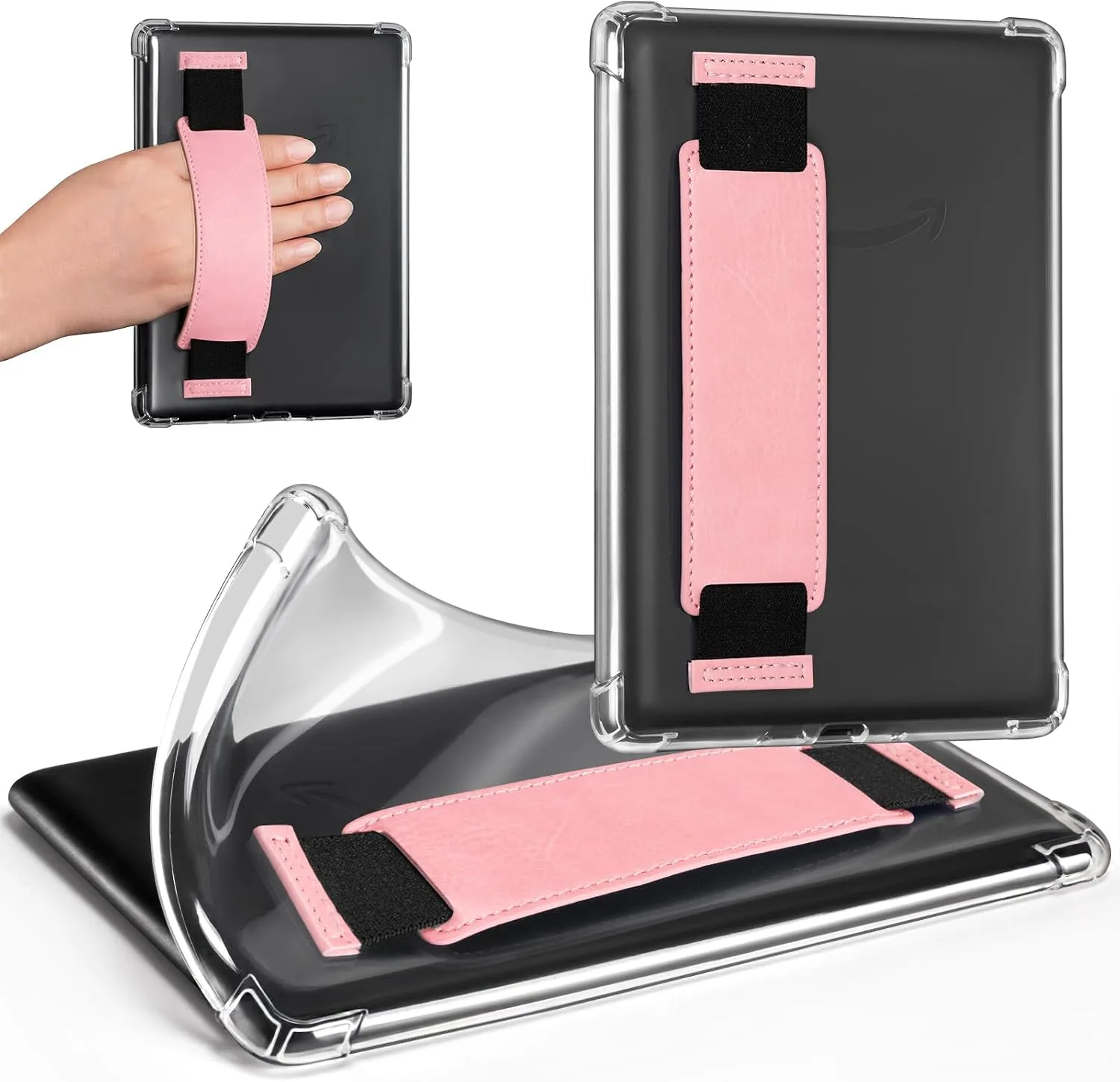 iDLEHANDS 7" Clear Case,not for iPad(A260753) (HandStrap-Pink, Tablets, 7.0 Inches)