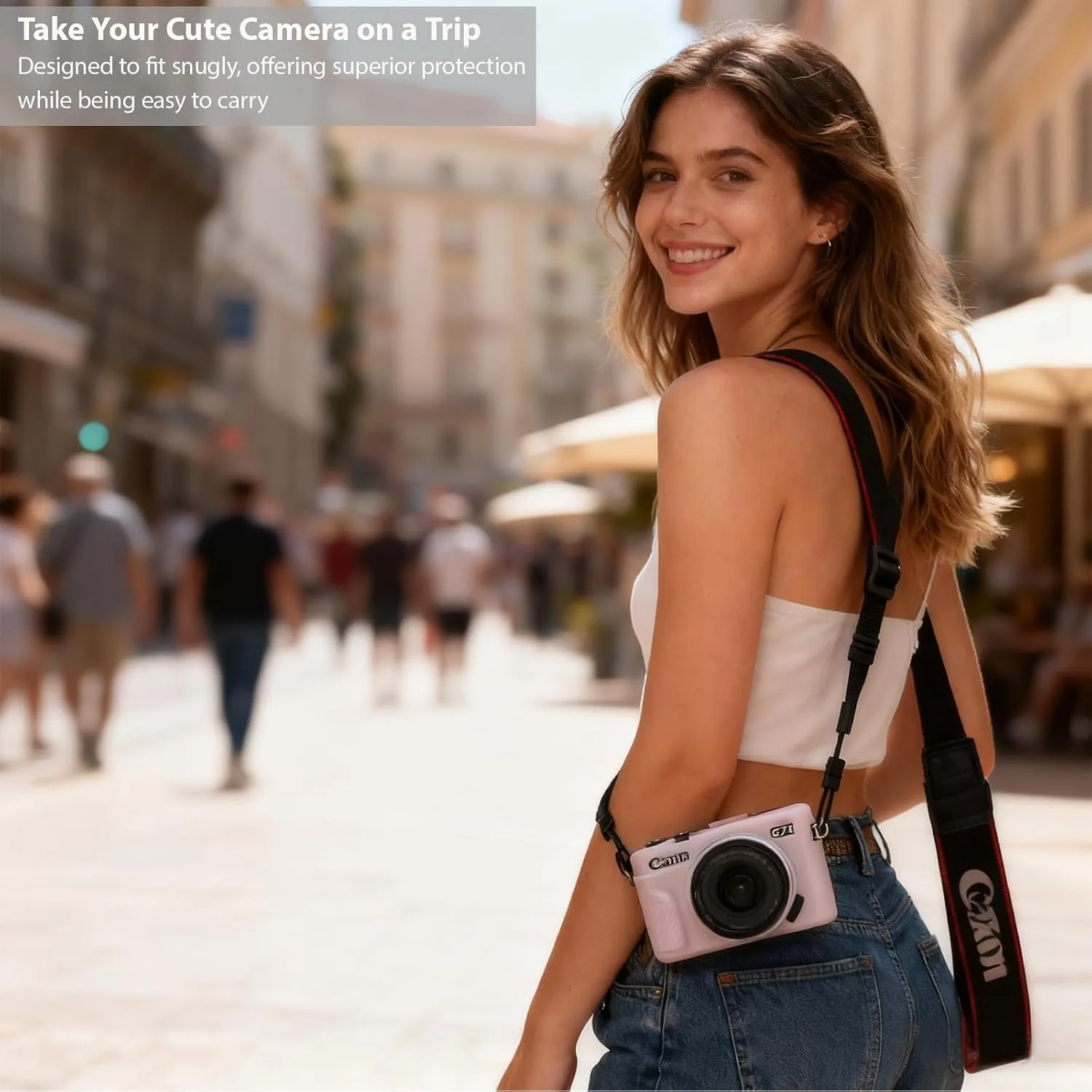 Camera Case for Canon G7X Mark II / G7X II - Jelly Pink
