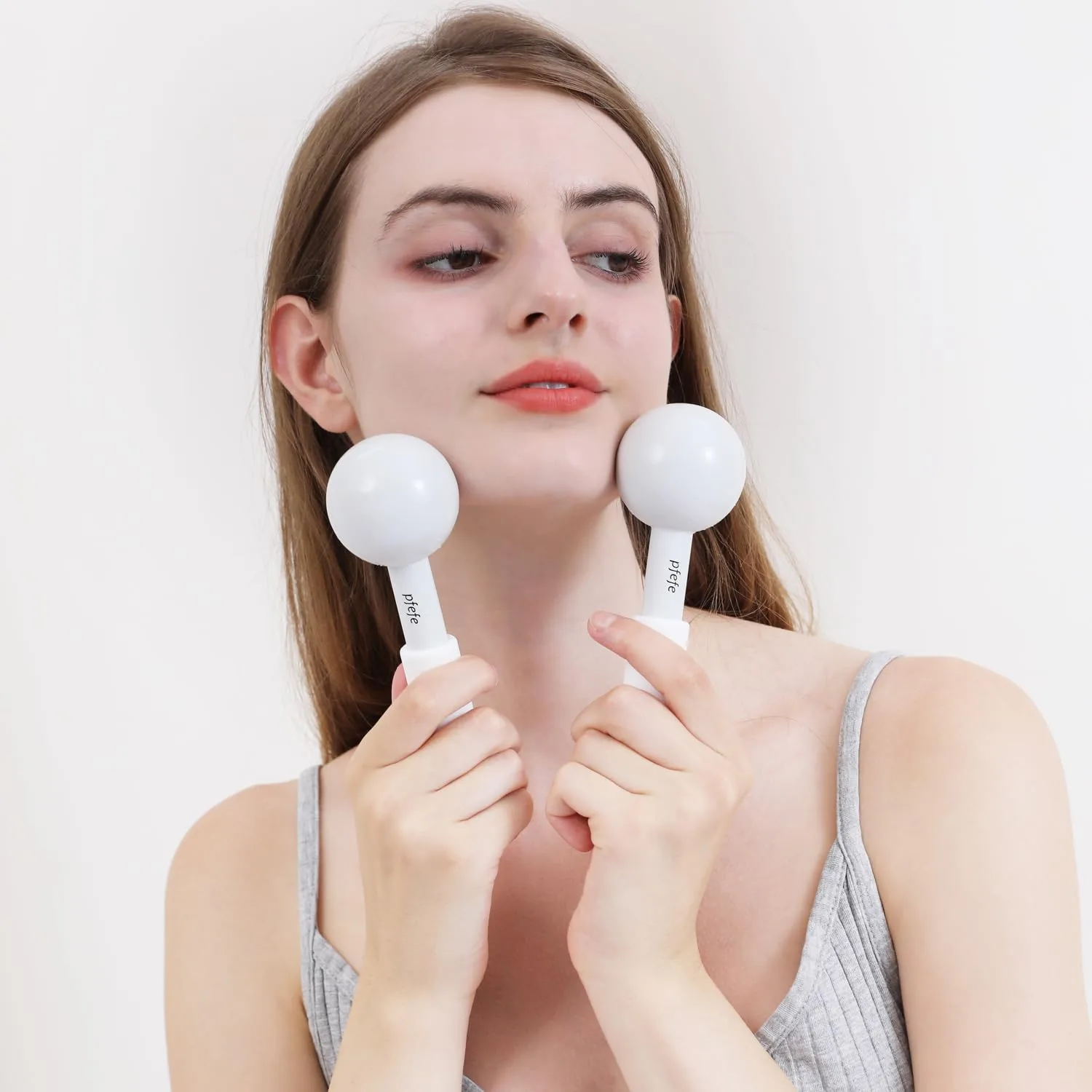 pfefe Ice Globes for Face & Eyes, Unbreakable Stainless Steel Cryo Sticks for Beauty Routines, Facials Cold Roller Cooling Globes for Puffiness, Wrinkles, Dark Circles, Headaches