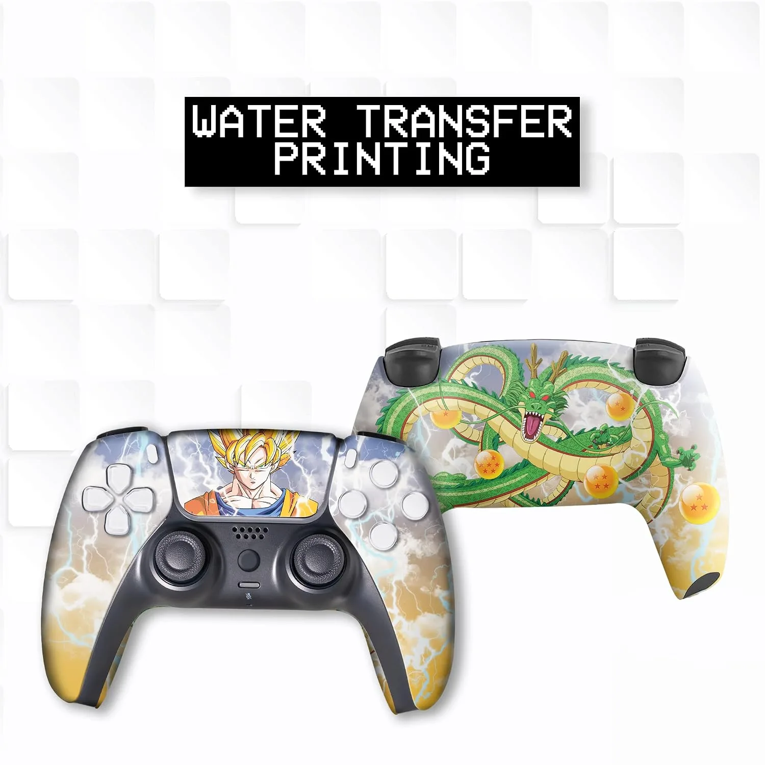D. B. Z. Go-Ku Custom PS-5 Controller Wireless compatible with Play-Station 5 Console by BCB Controllers | Proudly Customized in USA with Permanent HYDRO-DIP Printing (NOT JUST A SKIN) (MODDED)