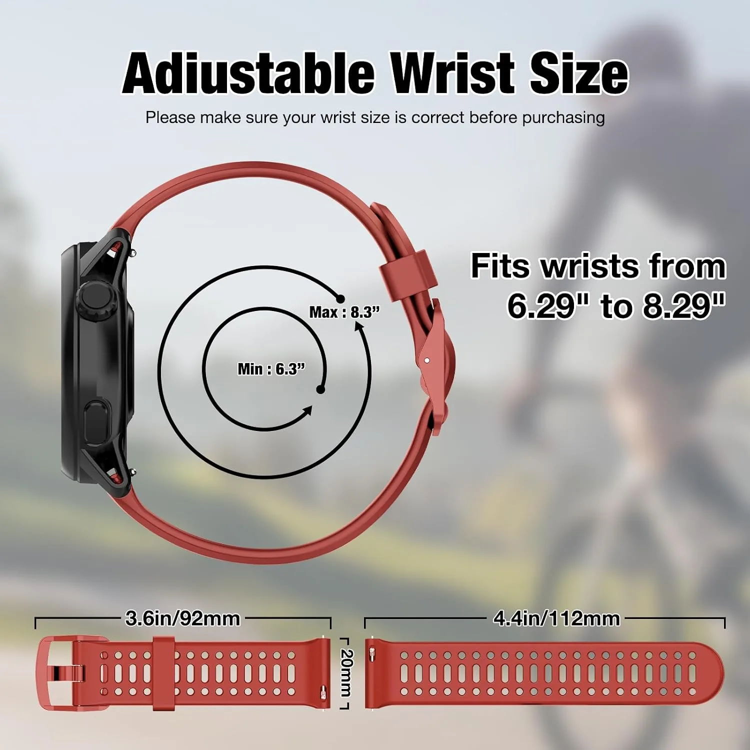 Watch Band for Coros PACE 2/APEX 2/APEX 42mm, 20mm Quick Release Silicone Replacement Band