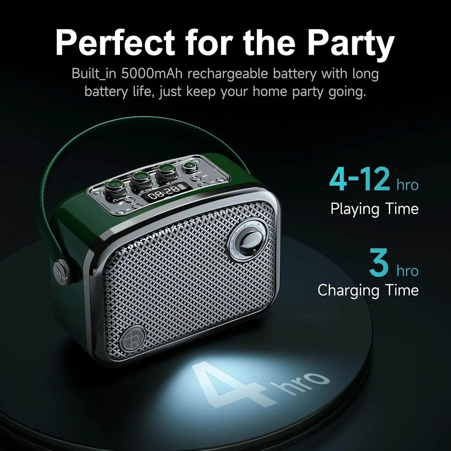 Bluetooth Speaker, 40W, Retro Decor, Small Gift for Women Man, Green