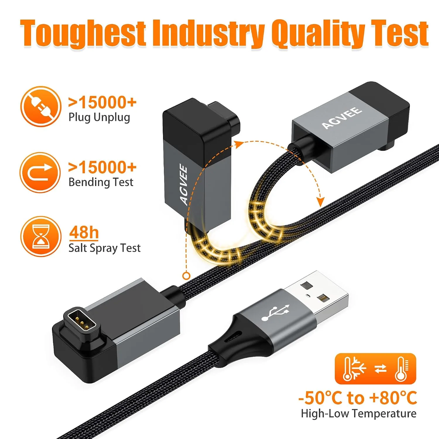 AGVEE 3.3ft Charger for Coros Smartwatch, L-Shape Right Angle
