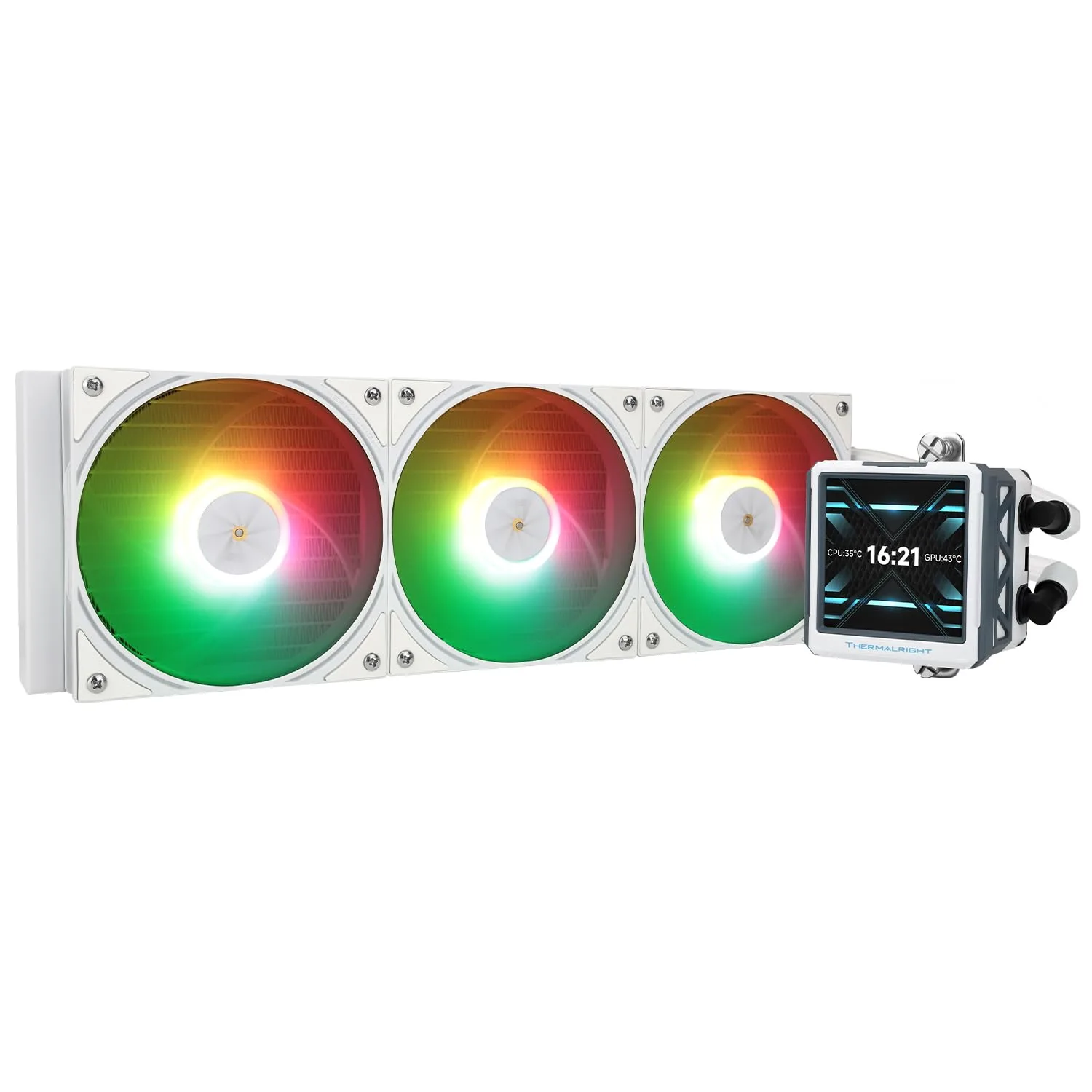 Thermalright FW360 Ultra ARGB White CPU AIO Cooler,PC 360 Specification Water Cooler System,IPS LCD Screen with 480x480 Resolution,for AM5,Intel LGA1700/1851,High Performance Pump,2.88in LCD Screen