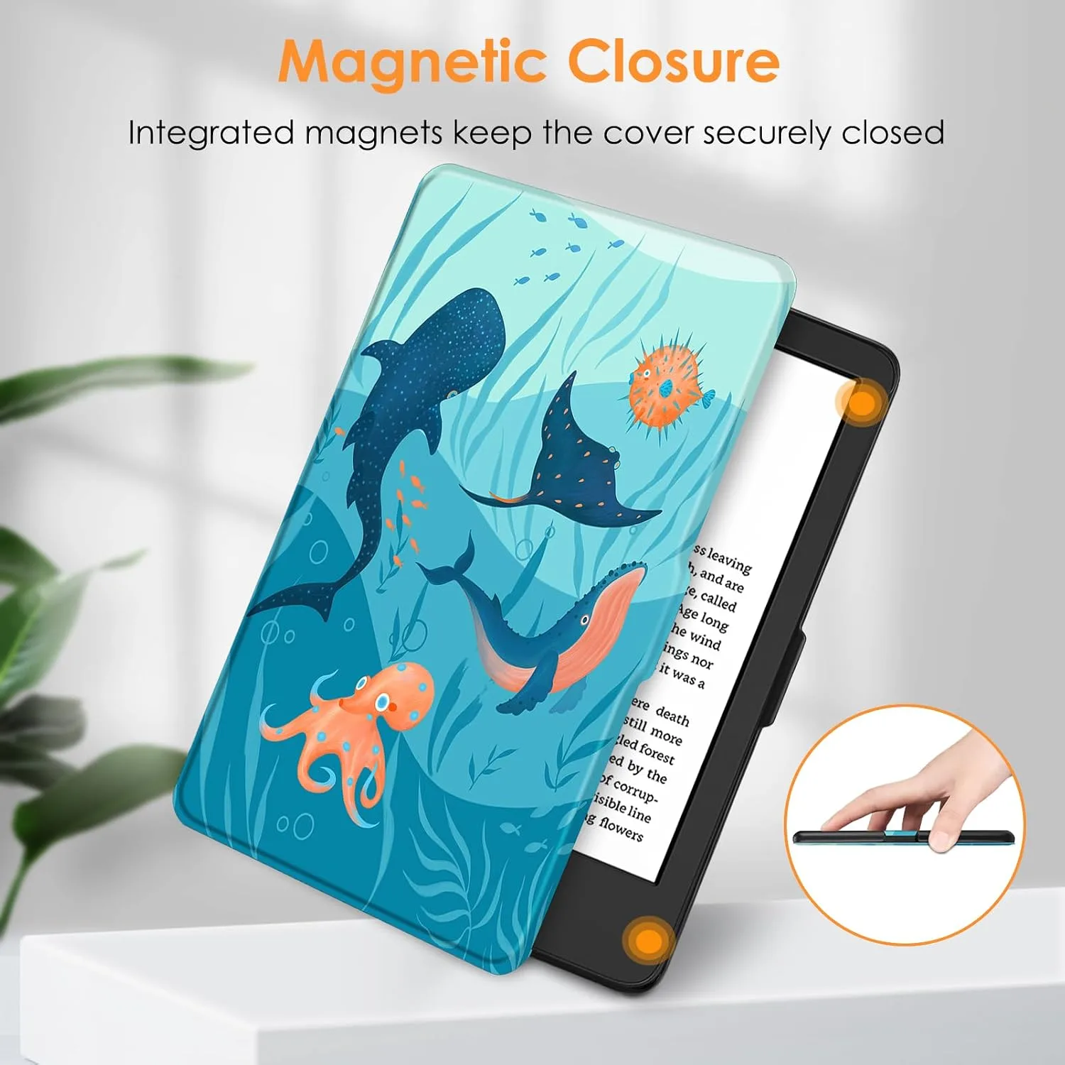 Fintie Slimshell Case for 6" Kindle 2024/2022 11th Generation, Blue Ocean