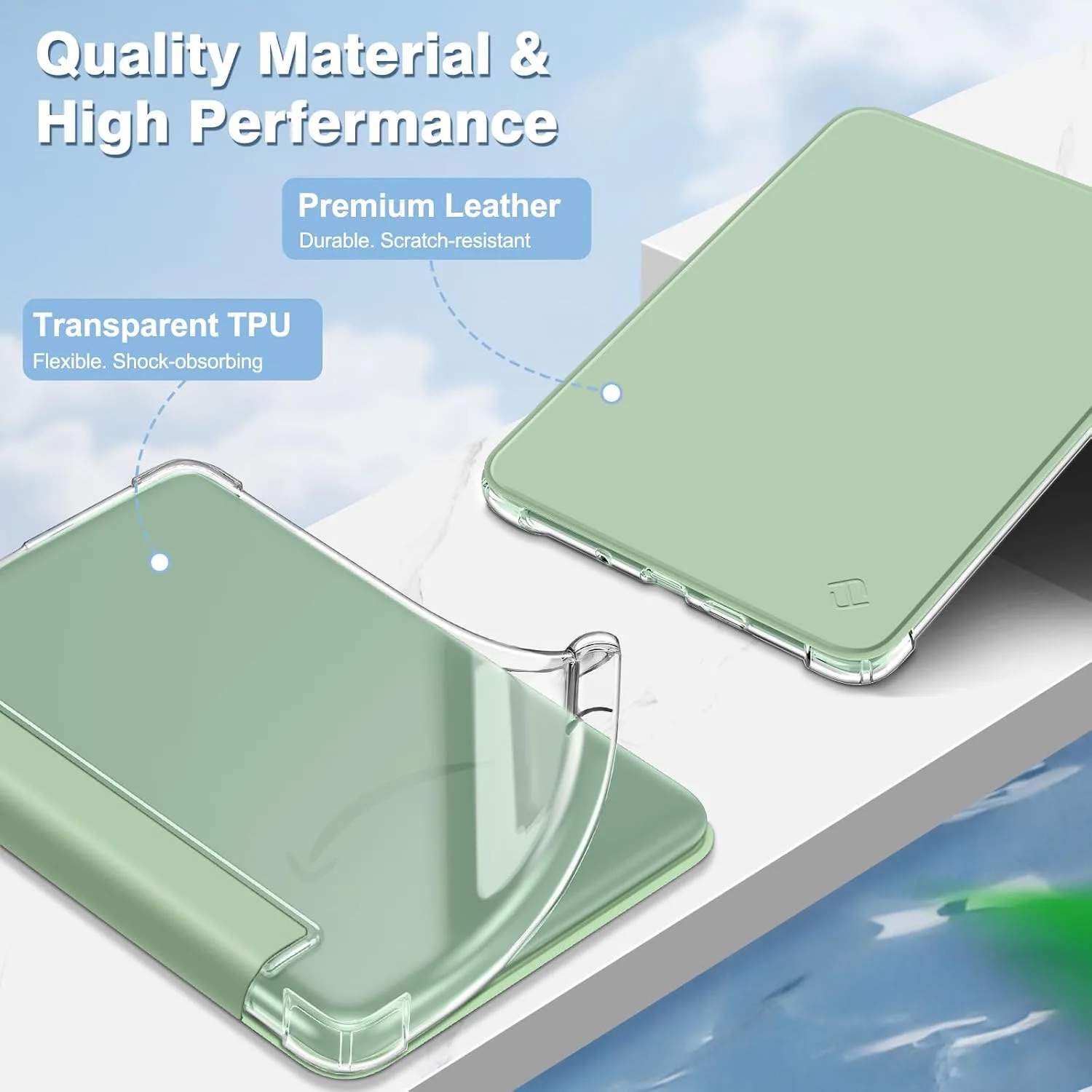 Fintie Slim TPU Case for 6" Kindle 11th Generation 2024/2022, Agave Green