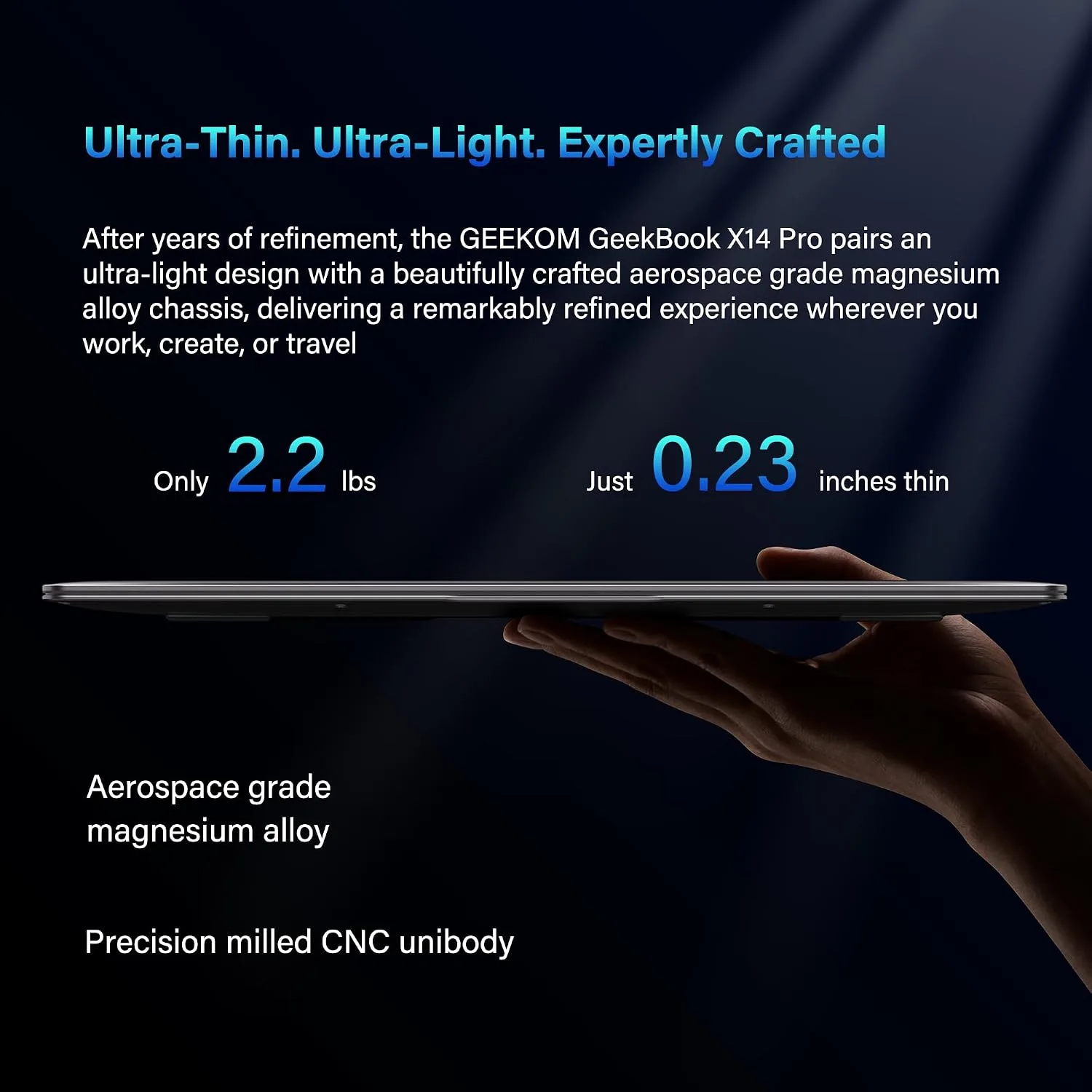 GEEKOM GeekBook X14 Pro Laptop, 2.2 lb Ultra Thin 14" 2.8K OLED Notebook