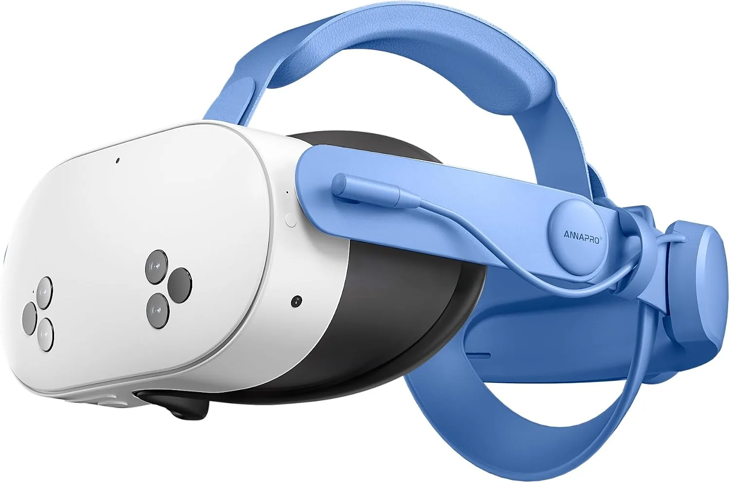 ANNAPRO Battery Head Strap for Meta Quest 3/Meta Quest 3S, Elite Strap with 6500mAh Battery Fast Charging Compatible with Oculus/Meta Quest 3S/3 Accessories, Enhance Comfort Extend Playtime, Blue
