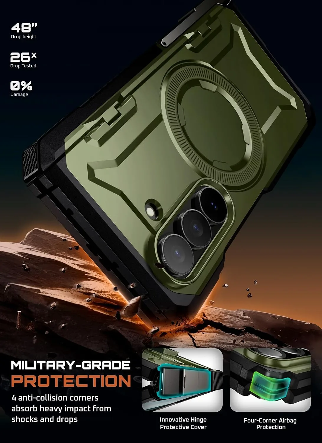 SUPCASE for Samsung Galaxy Z Fold 7 Case with Kickstand, Guldan