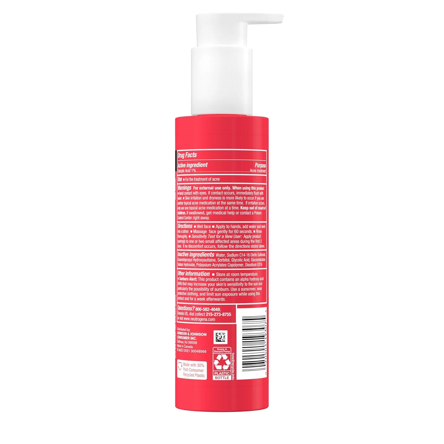 Neutrogena Stubborn Texture Daily Acne Face Wash, 6.3 fl oz