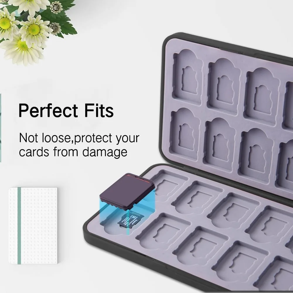 PERFECTSIGHT Cute Game Card Case for Nintendo Switch/Switch Lite/OLED, 24 Game Holder Cartridge Case for Game Cards and 24 SD Cards, Kawaii Portable Compact Storage Box (Eye, 24 Slots)
