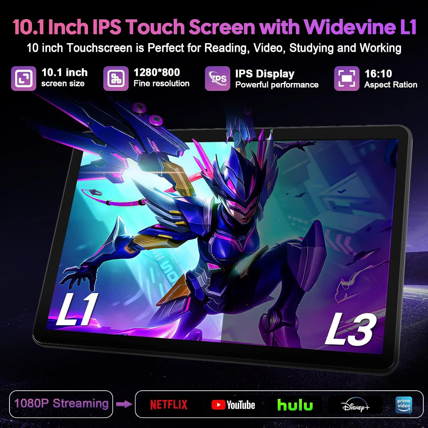 Android 16 tablet 10 inch, Android Tablet with Keyboard, 26GB+256GB+2TB Expand, Electronic Tablet PC with Gemini, 8-Core, 8000mAh, 5G WiFi, GPS, GMS, 2 in 1 Tablet with Case/Mouse/Stylus(Silver Case)