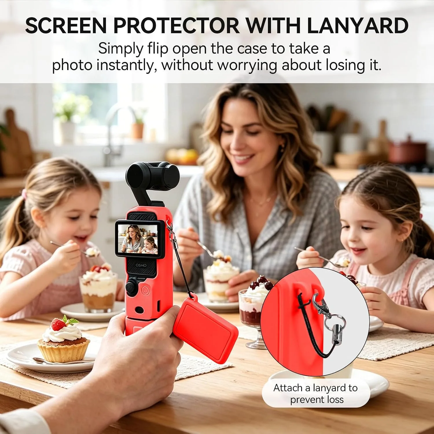 Protective Case for DJI Osmo Pocket 3/Xtra Muse Camera(Red)