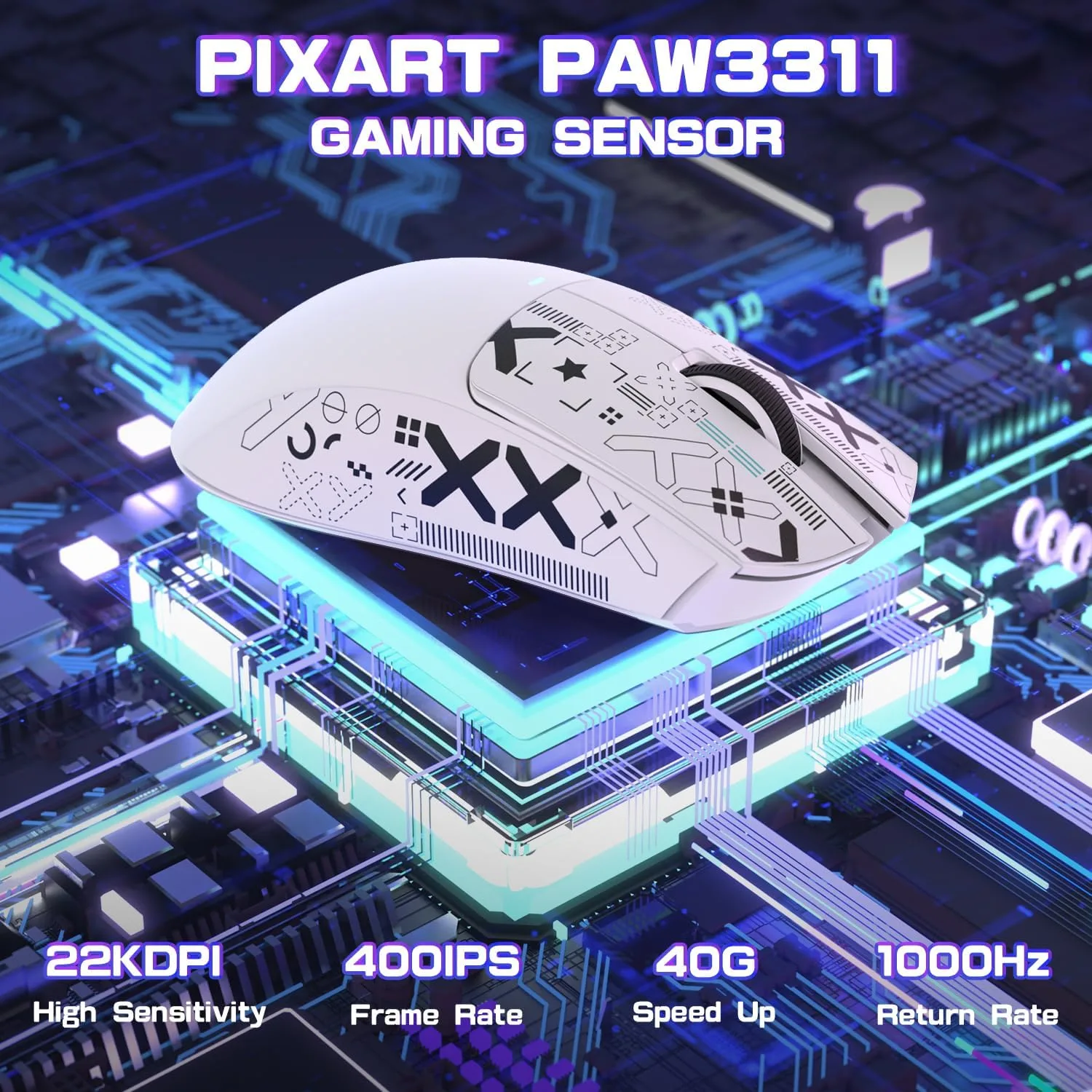 ATTACK SHARK X11 SE Ultra-Light Wireless Gaming Mouse, White&Sticker