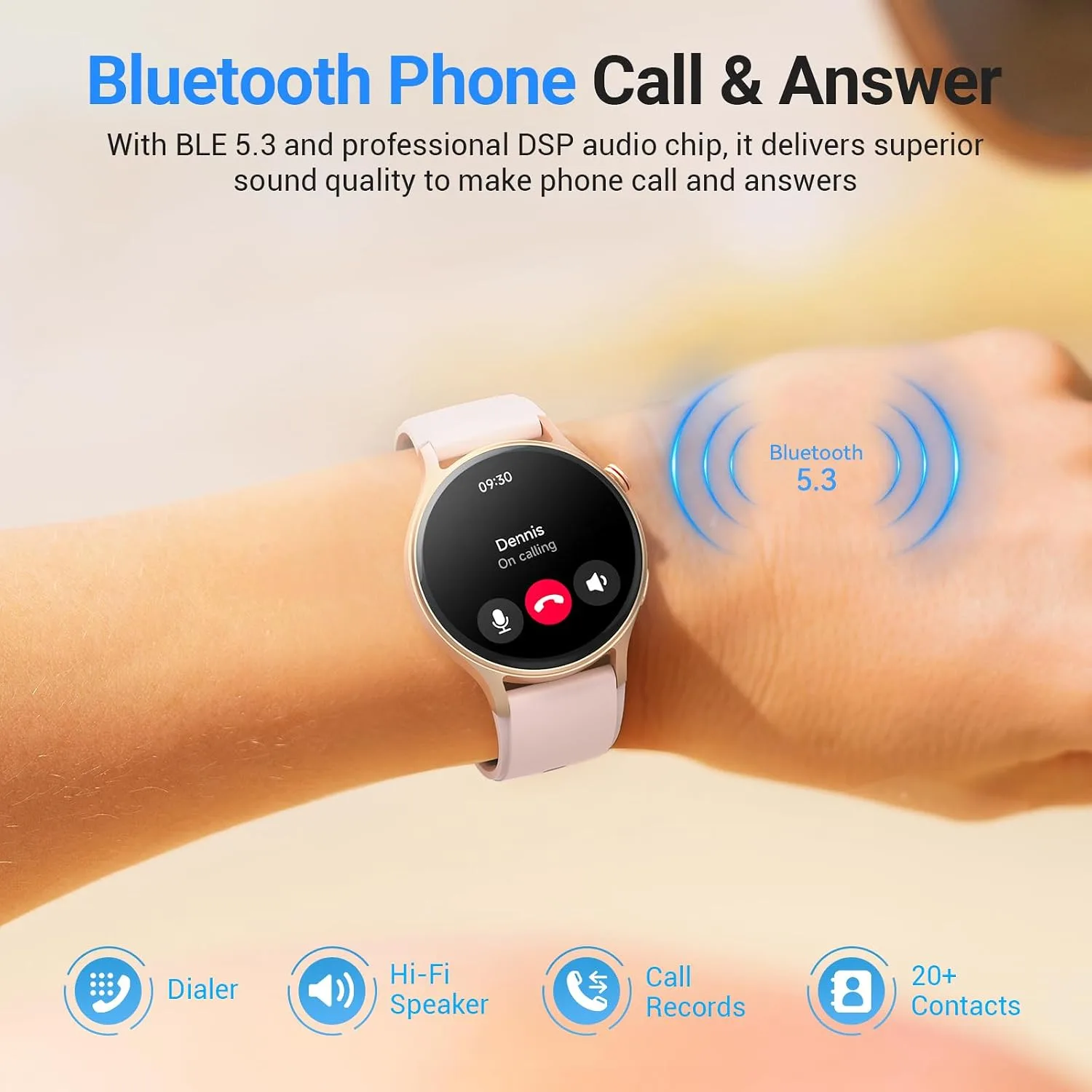 Fitpolo Smart Watch for Women, 1.32” AMOLED Stainless Steel Fitness Tracker