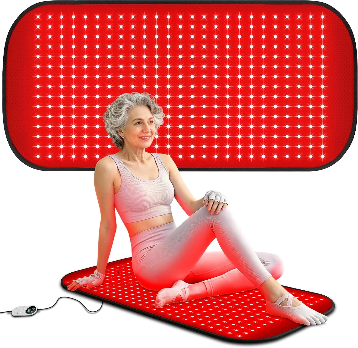 Red Light Therapy for Body,FSA&HSA Eligible Infrared Light Therapy Mat,34.5" x 16.3" Dual Wavelength and 10-90 Min Timer,4 Modes and 5 Levels with Medical-Grade TPU for Full Body Pain Relief