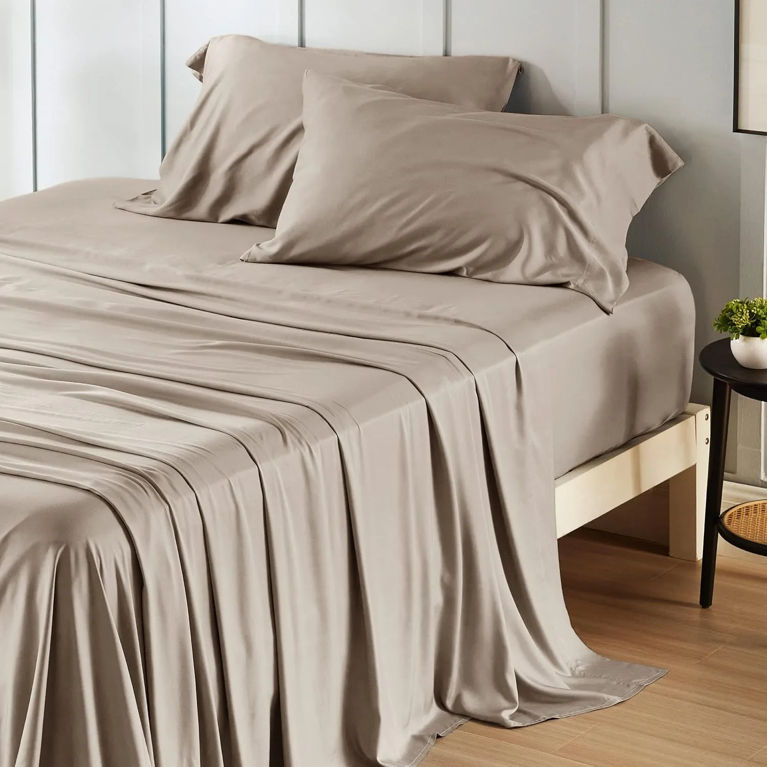 Bedsure PureWoven 100% Rayon Derived from Bamboo, Full Size Sheets, 4 PCS