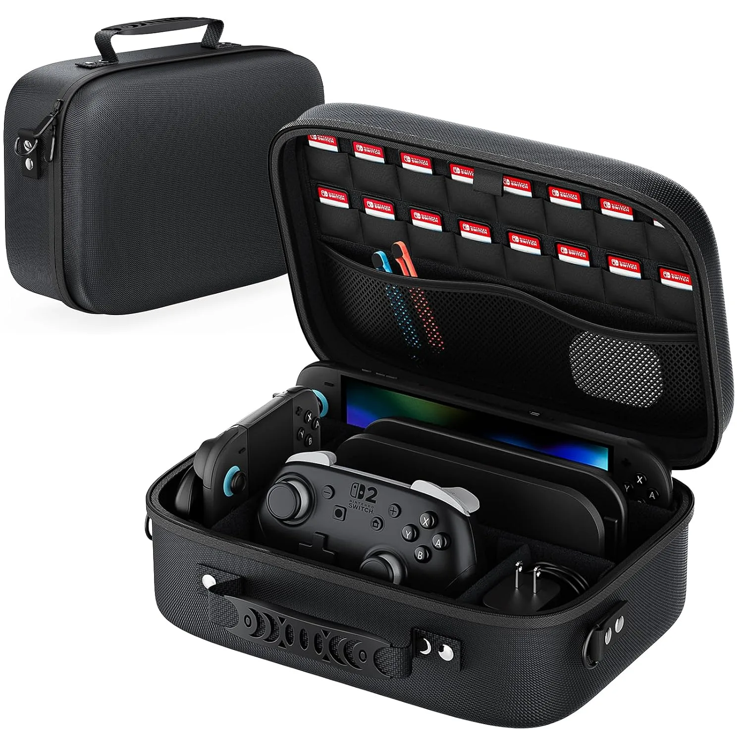 Switch 2 Case for Nintendo Switch 2, Portable Travel Storage Hard Shell Full Protection Custom Velcro Partition Soft Lining All In One Carrying Case for Switch 2 Console Pro Controller Accessories
