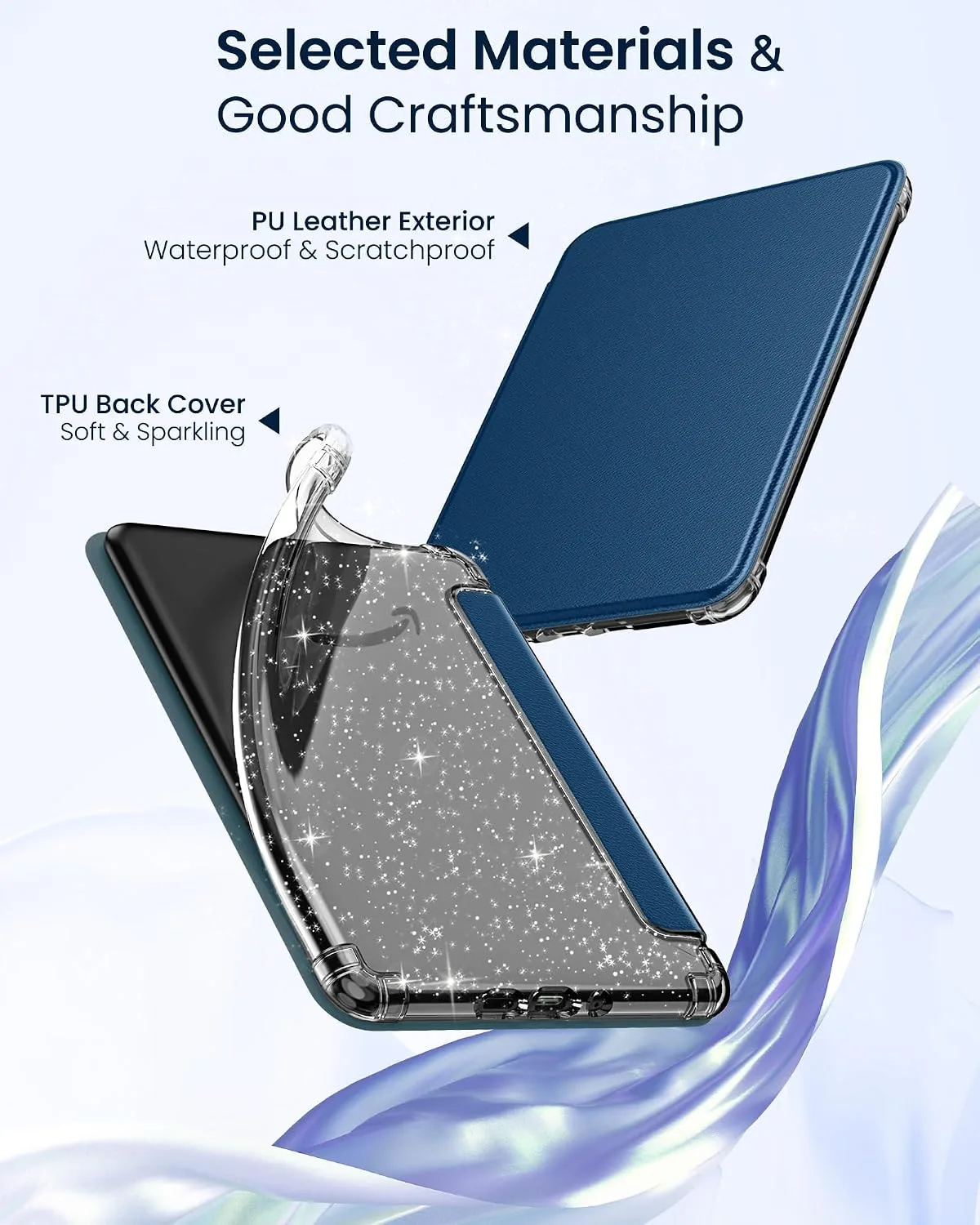MoKo Case for 7" Kindle Paperwhite 12th Gen & Colorsoft 2024, Dark Sea Blue