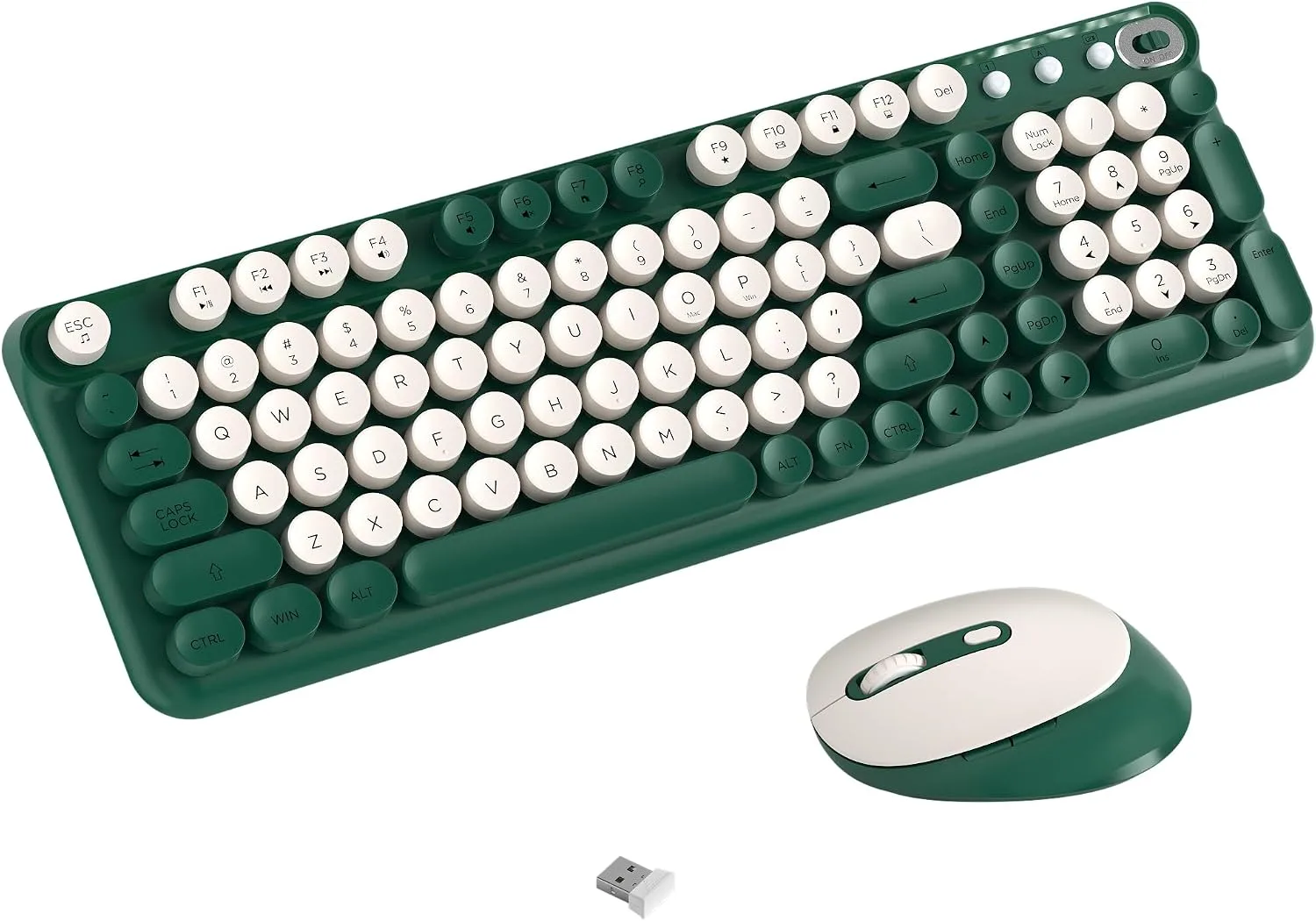 Colorful Wireless Keyboard and Mouse Combo (Green)