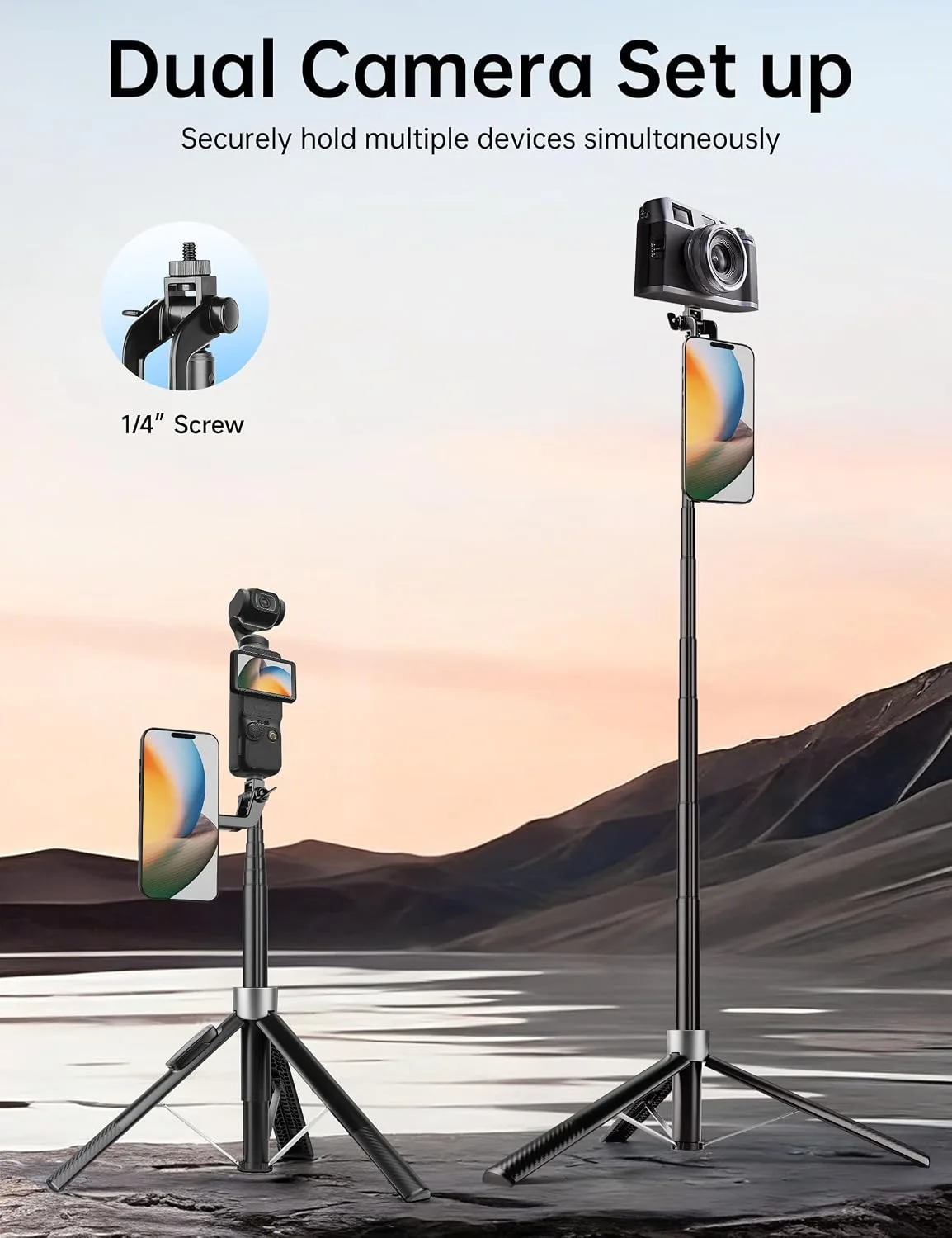 70" Magnetic Phone Tripod, Selfie Stick Tripod for iPhone MagSafe & Camera