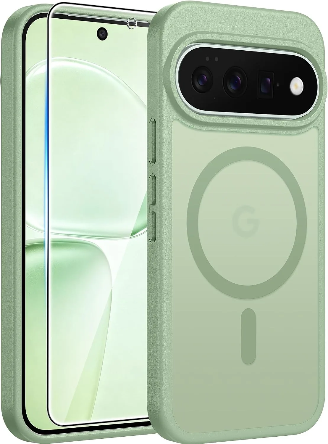 Carcasa Fntcase para Google Pixel 11 Pro XL Verde Claro compatible con MagSafe