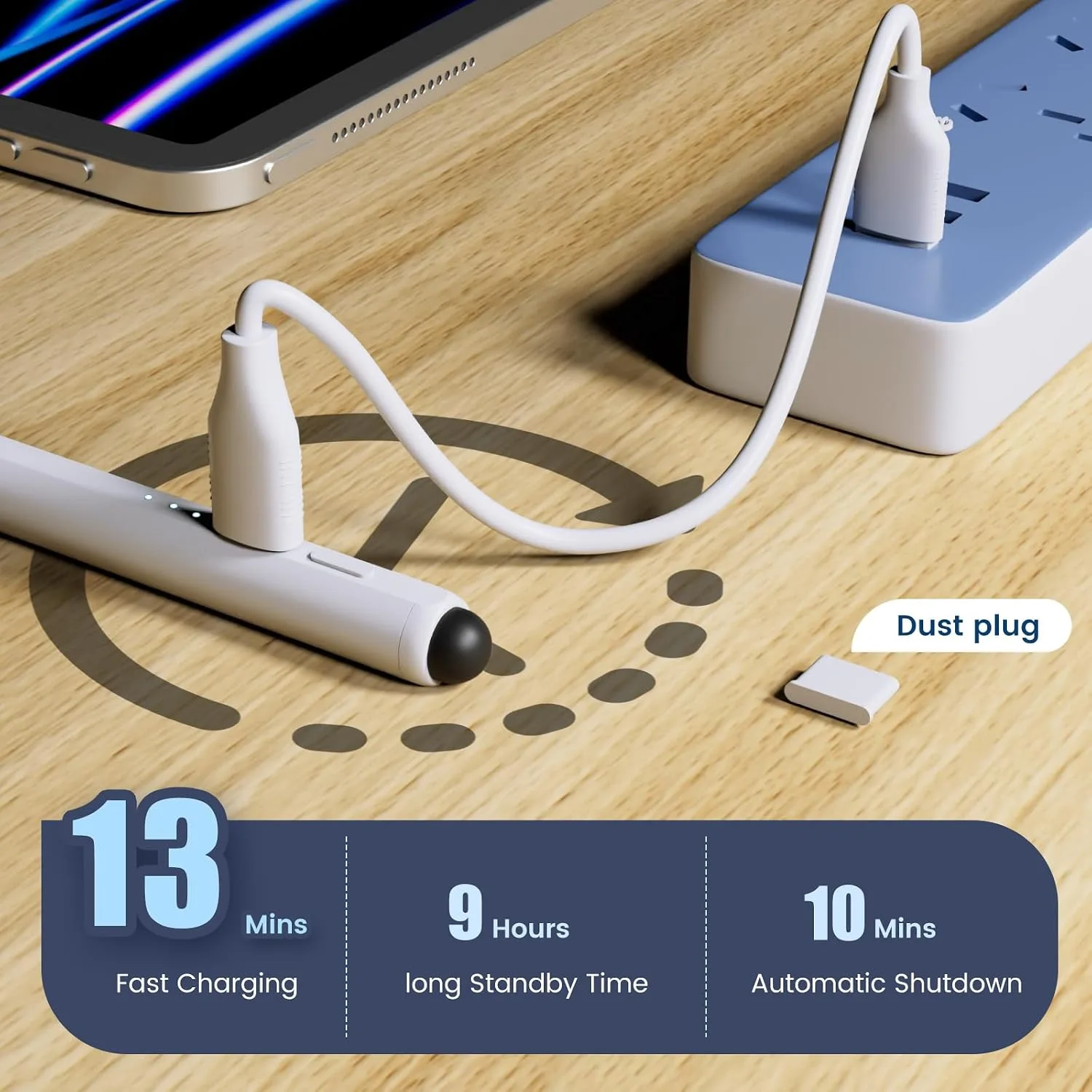 STYLUSHOME Pencil for Apple iPad, Stylus Pen for iPad,2X USB C Fast Charge