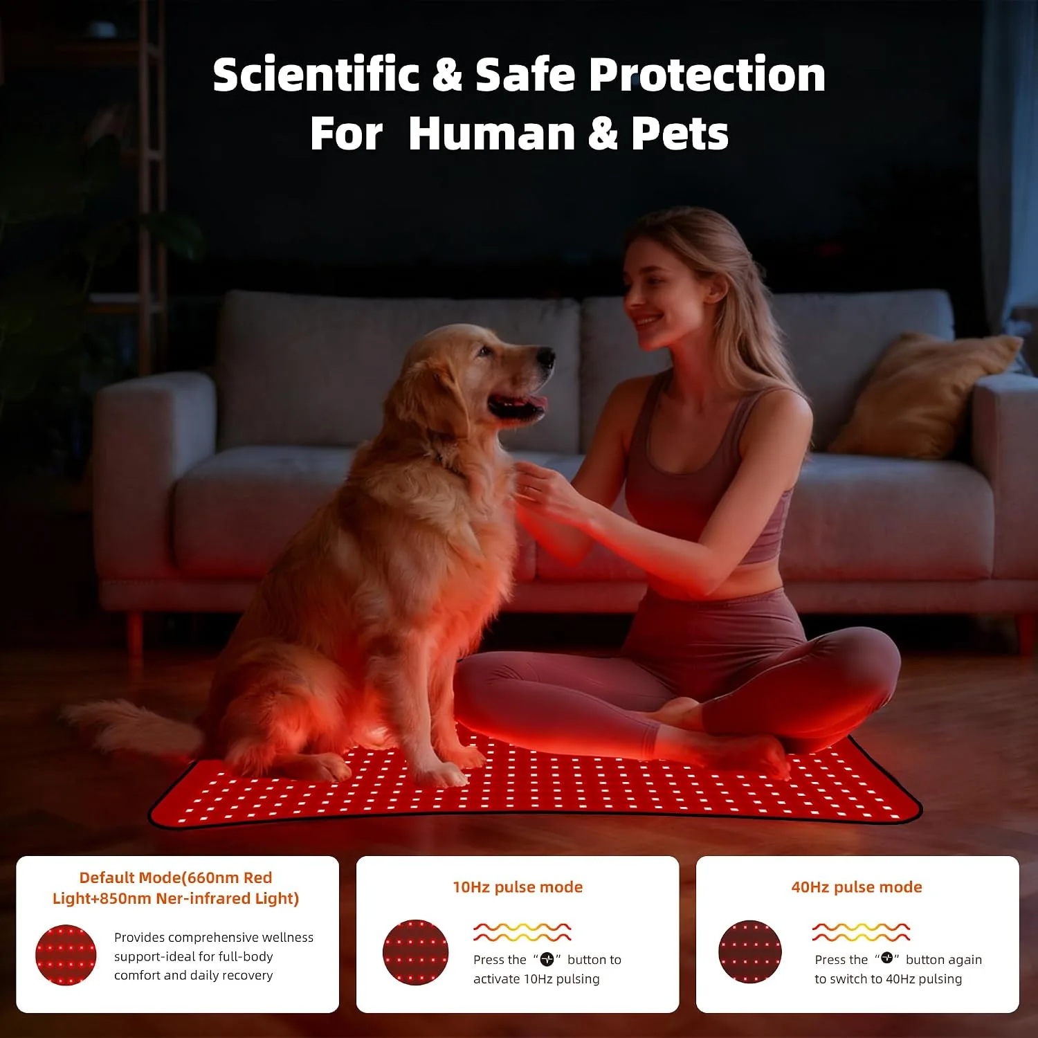Red Light Therapy Mat 27"x20" 600 LEDs 660nm & 850nm Near Infrared Light Pad for Home Use, Pain Relief for Whole Body, Back, Belly, Knee & Joints, Muscle