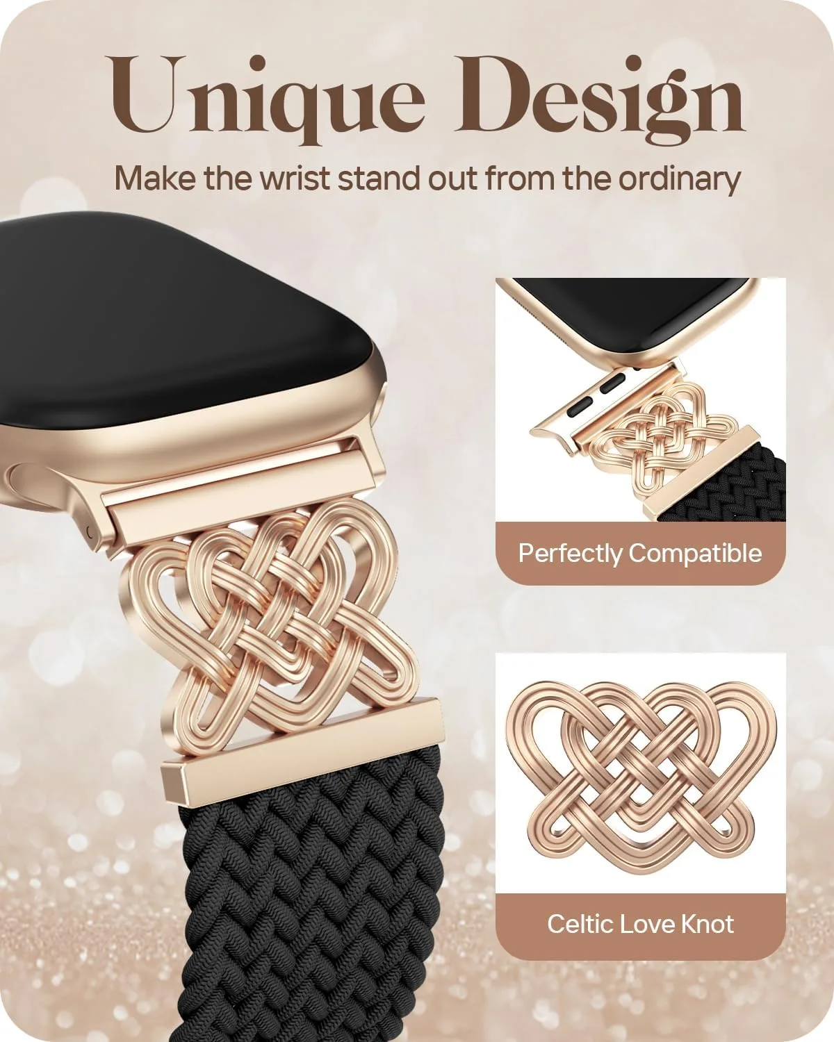 Braided Stretchy Band for Apple Watch Bands for Women 38mm 40mm 41mm 42mm