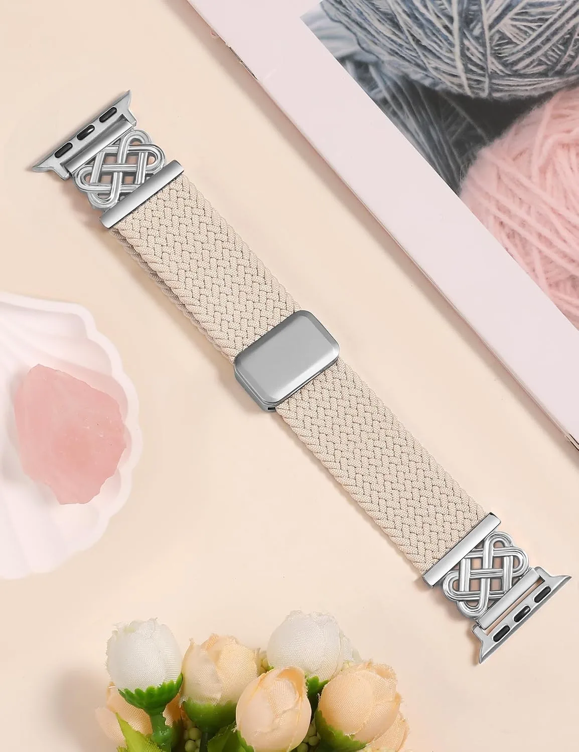 Braided Stretchy Band with Magnetic Clasp for Apple Watch Bands Women Men