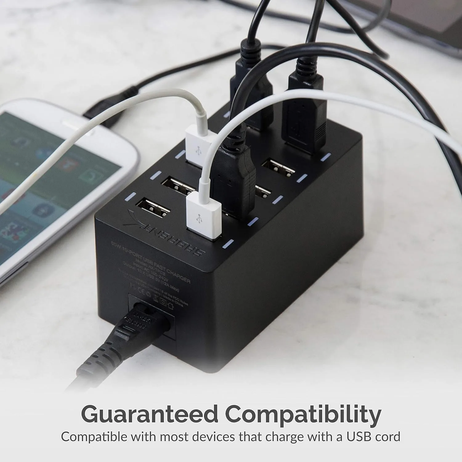 SABRENT 60W 10-Port USB Charging Station, Auto-Detect (AX-TPCS)