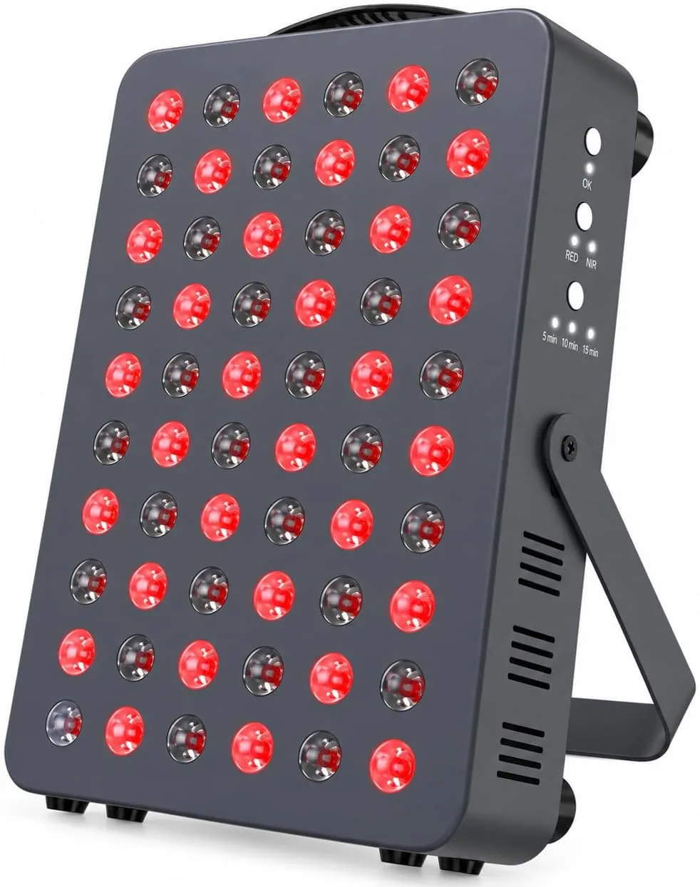 Hooga HG500 Red Light Therapy Panel, 100 LEDs, 660nm Red & 850nm Near-Infrared Light, Built-in Timer, Door Hanging Kit