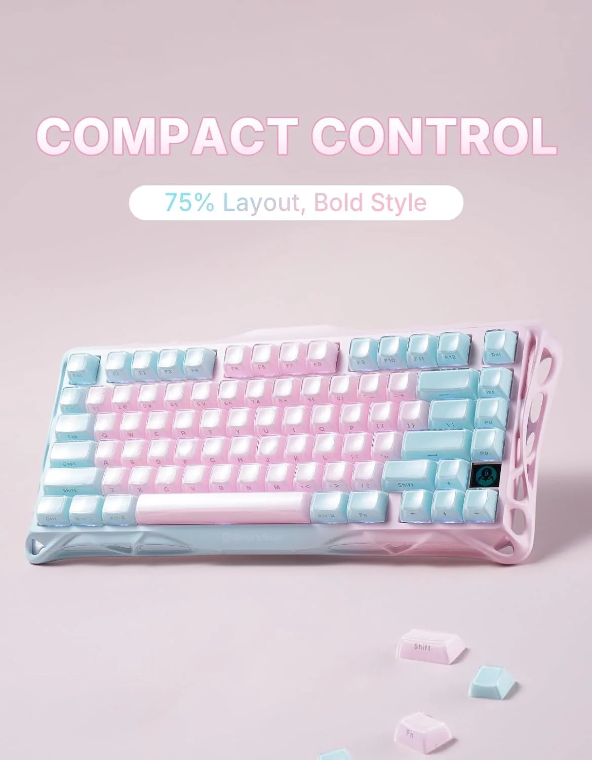 GravaStar Mercury K1 Lite 75% Wireless Mechanical Gaming Keyboard RGB