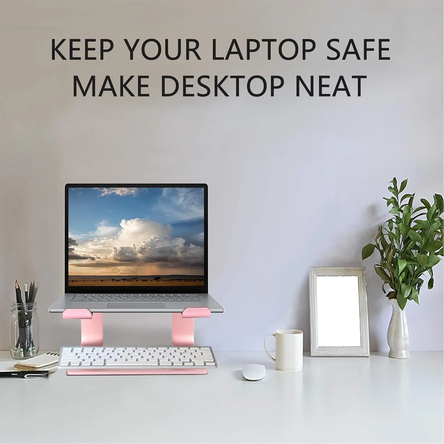 Urmust Laptop Stand for Desk, Pink, Up to 15.6" Laptop