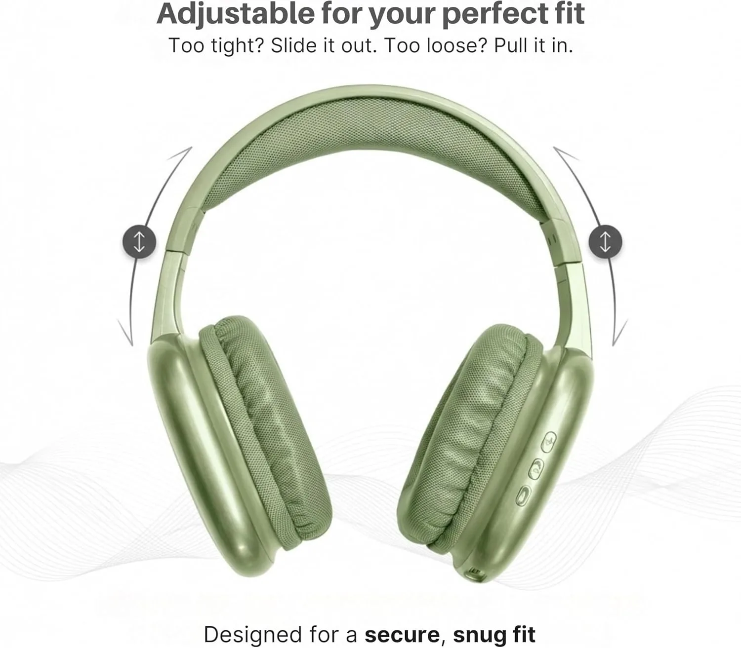 iJoy Ultra Wireless Over-Ear Bluetooth Headphones with Mic, 10H Playtime, Bluetooth Headset with Backup Wire & SD Slot, Wireless Headphones for Work, School & Gym (Green)