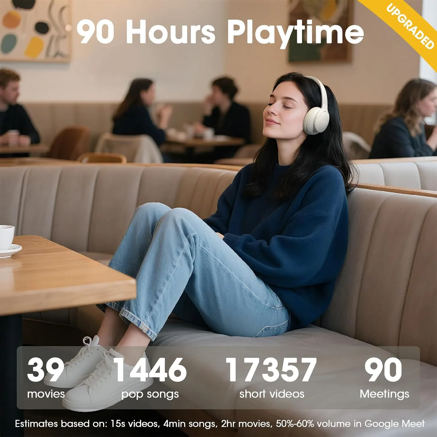 DOQAUS Bluetooth Headphones Over Ear, Headphones Wireless, APP Control