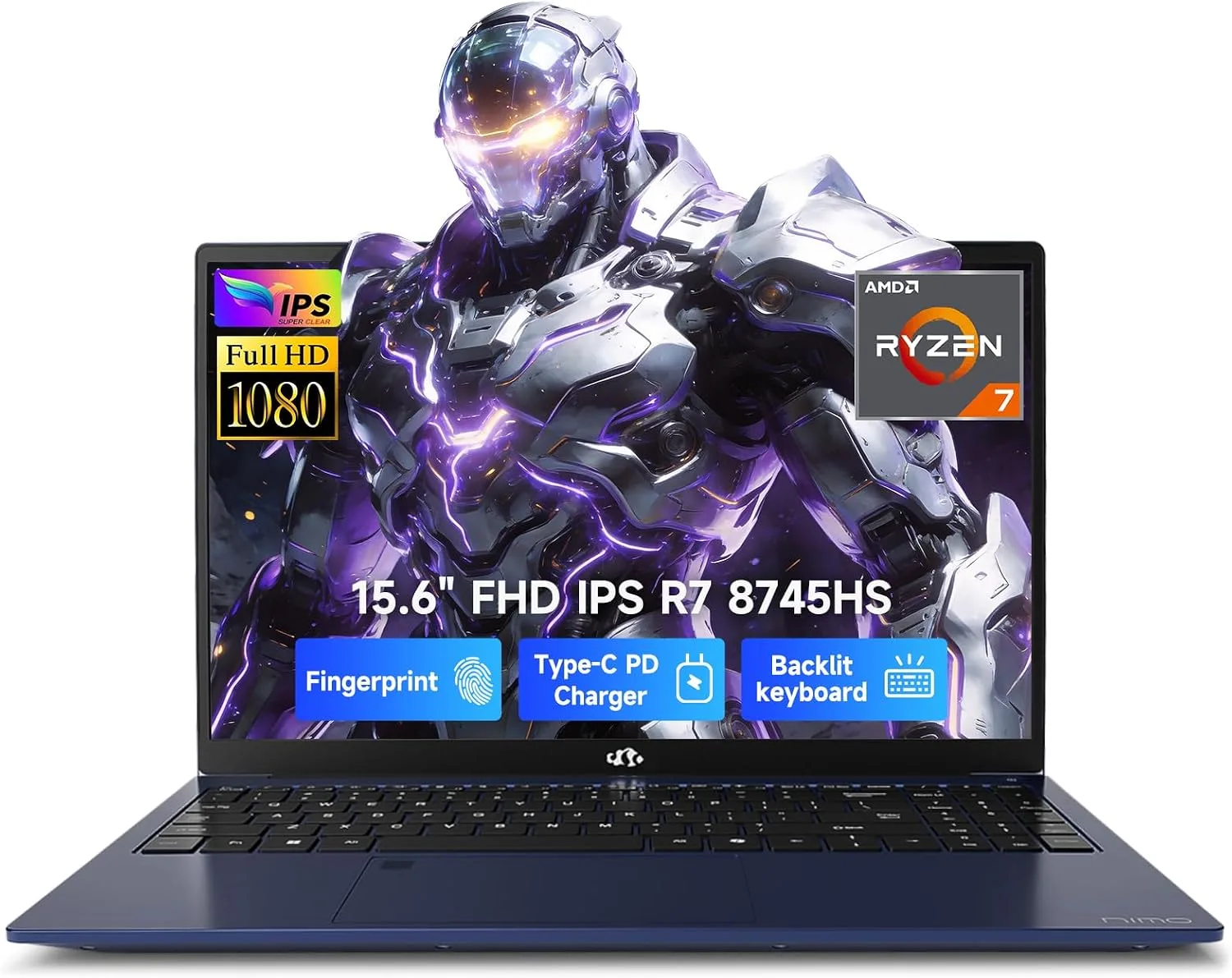 NIMO 15.6" FHD AI-Creator-Laptop, AMD R7 8745HS 8 Cores, 32GB DDR5 1TB SSD