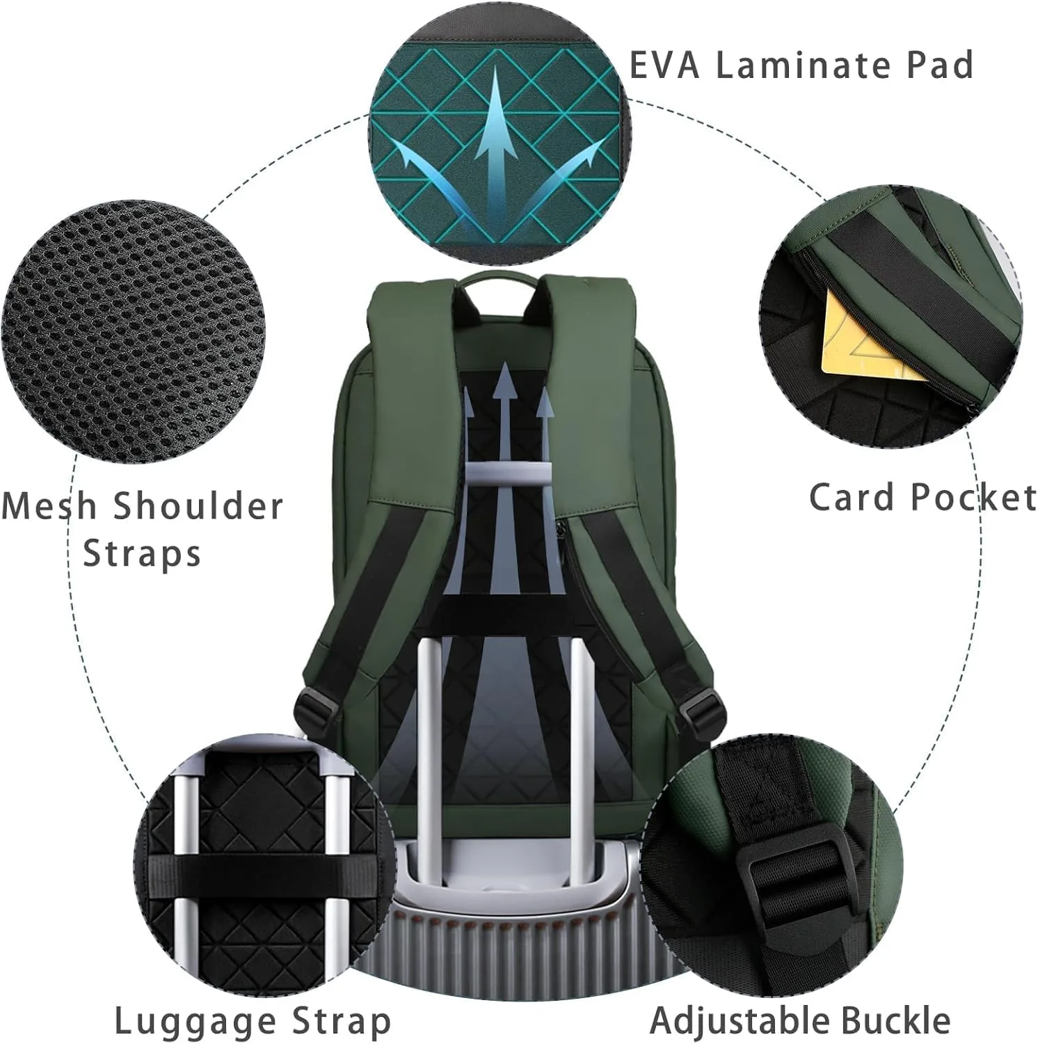hk Backpack for Men, Business Slim Computer Bag for 17.3 Inch Laptop
