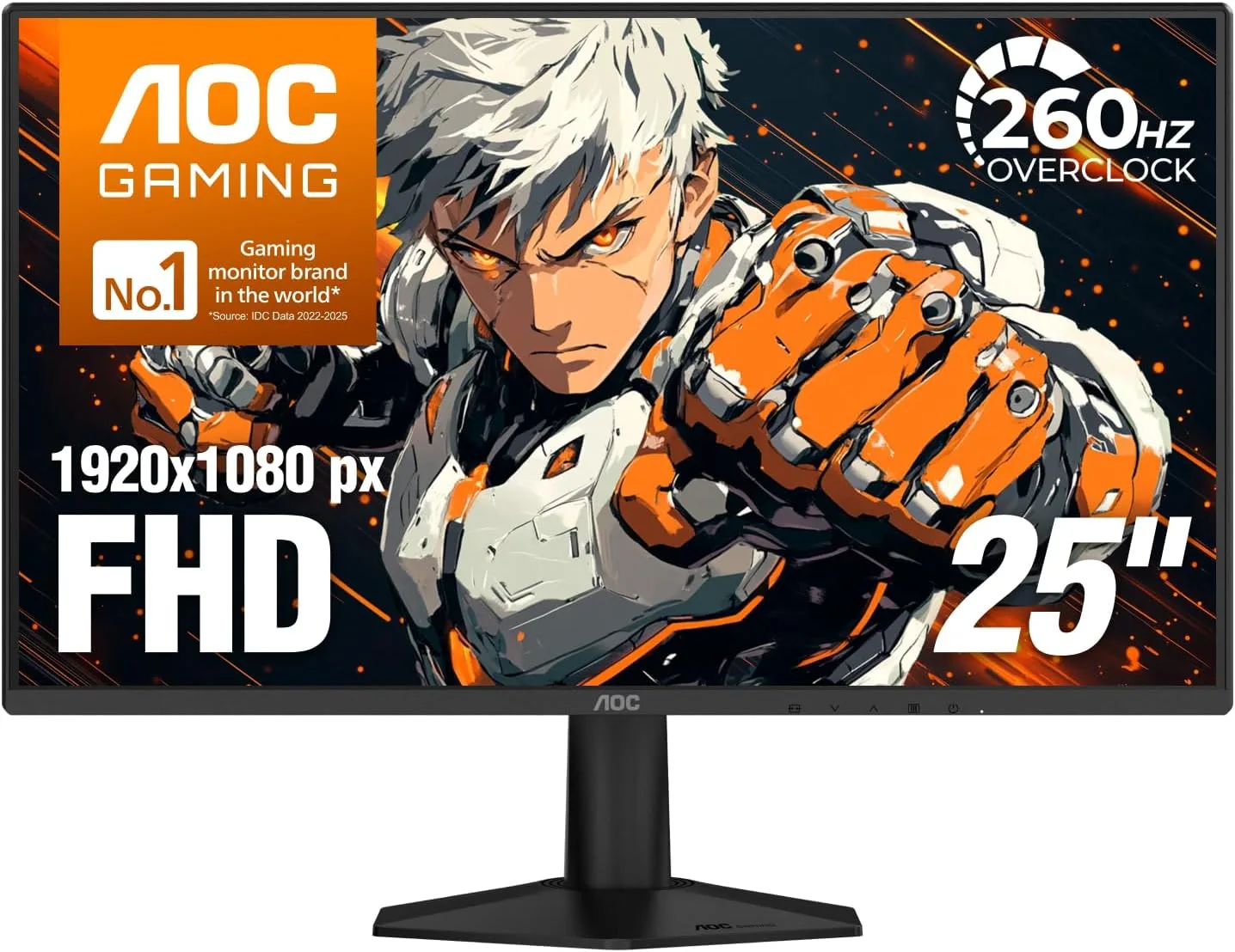 AOC 25" Gaming Monitor FHD 260Hz Overclocked IPS NVIDIA G-SYNC, 25G51Z