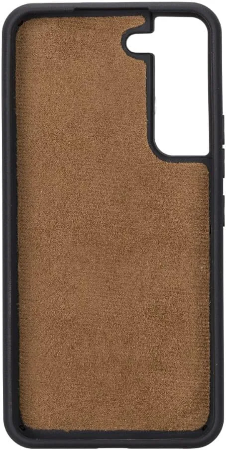 VENOULT Wallet Case for iPhone, Full Grain Genuine Turkish Leather, Magnetic Detachable, RFID 4 Card Slots, Business Style, Compatible with MagSafe (Rustic Black, iPhone 16 Pro)