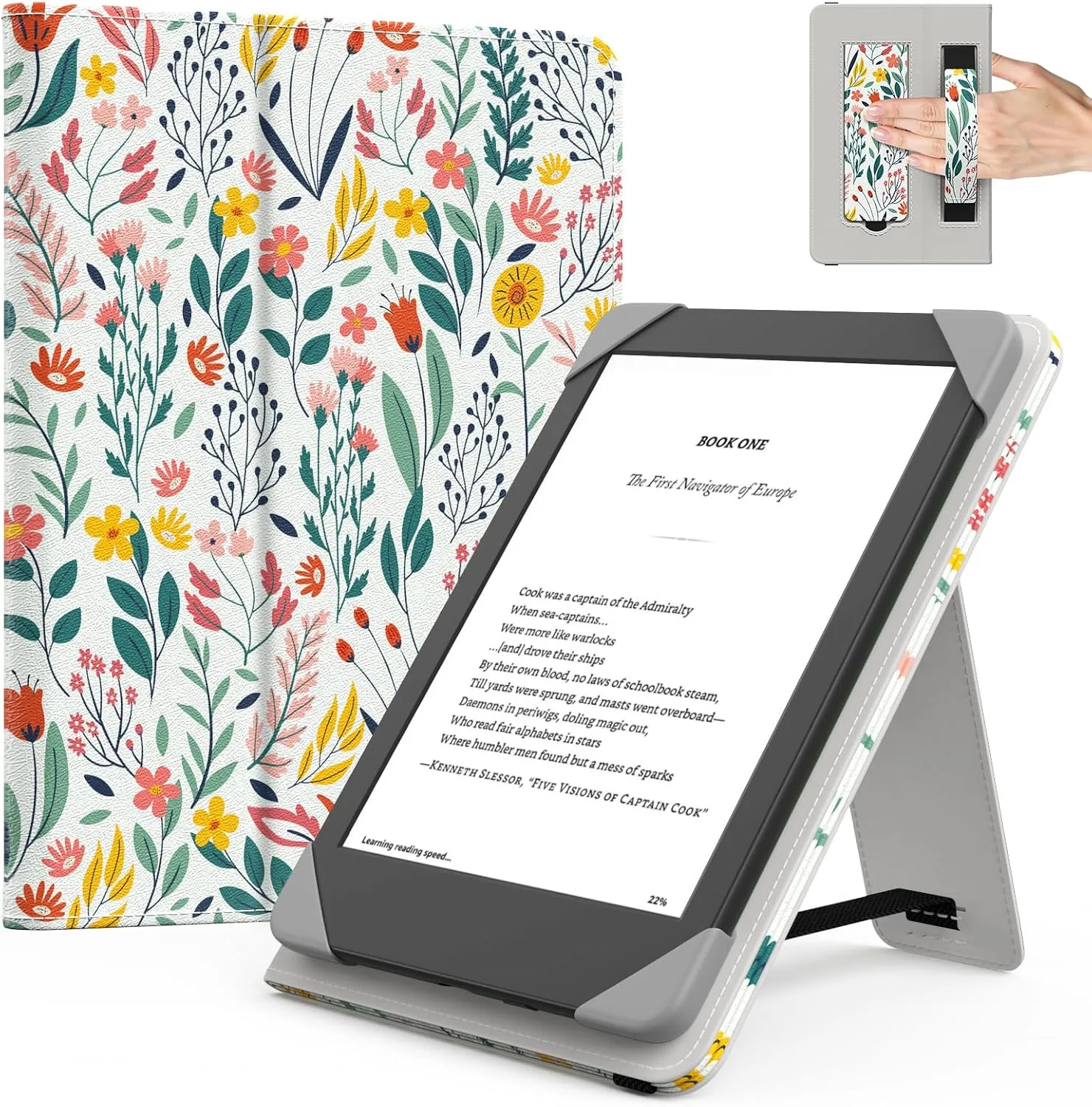 Moko Universal Case for 6 inch eReaders&Tablets, Flowers
