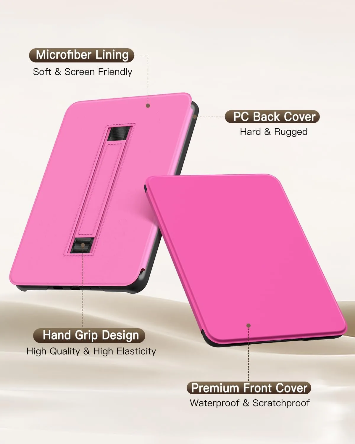 MoKo Case for 7" Kindle Paperwhite 12th Gen 2024 & Colorsoft, Persian Pink