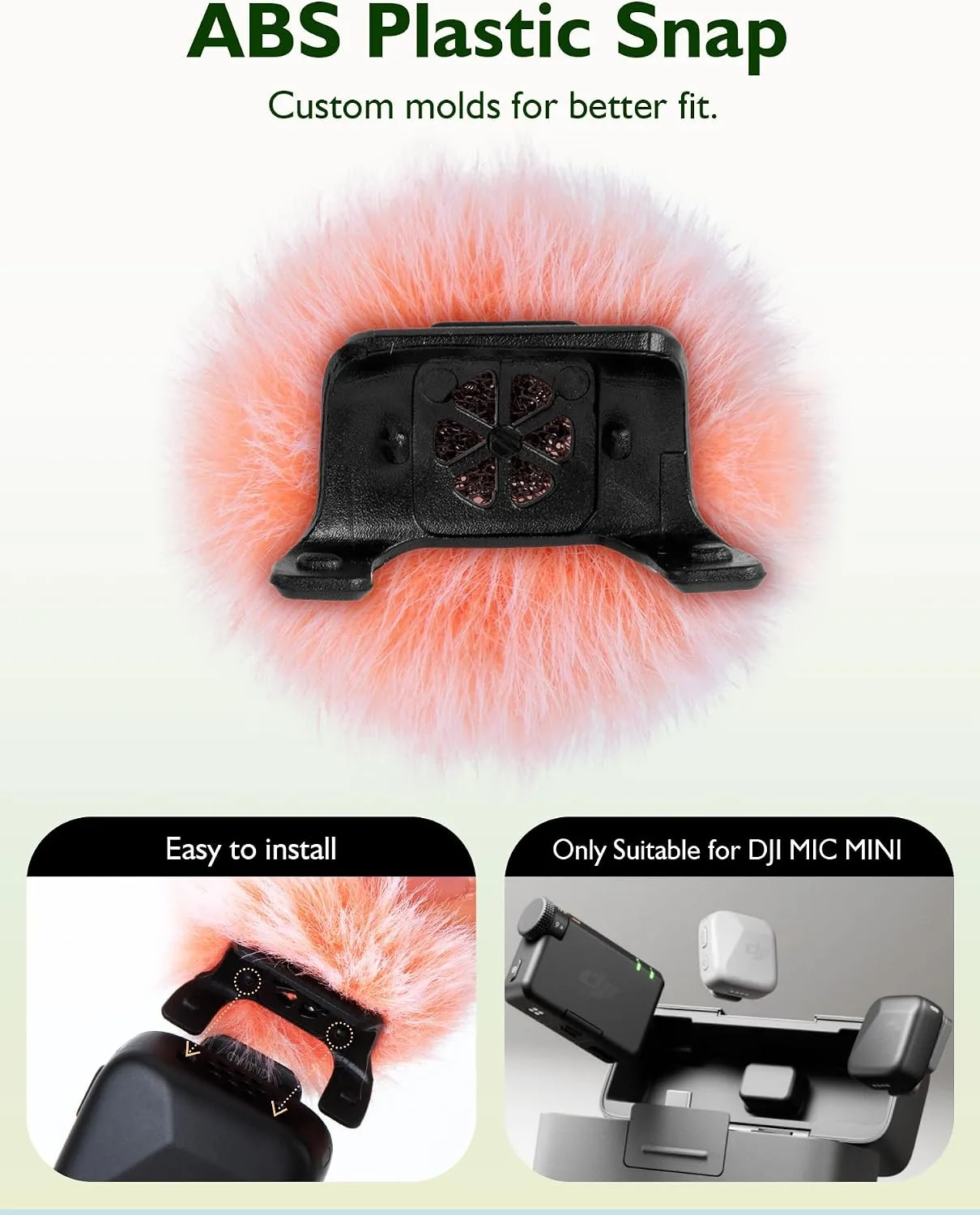 Microphone Windscreen for DJI Mic Mini - 2 Packs Furry Mic Wind Muff Cover Suitable for DJI Mini Reduce Wind Noise (Pink)