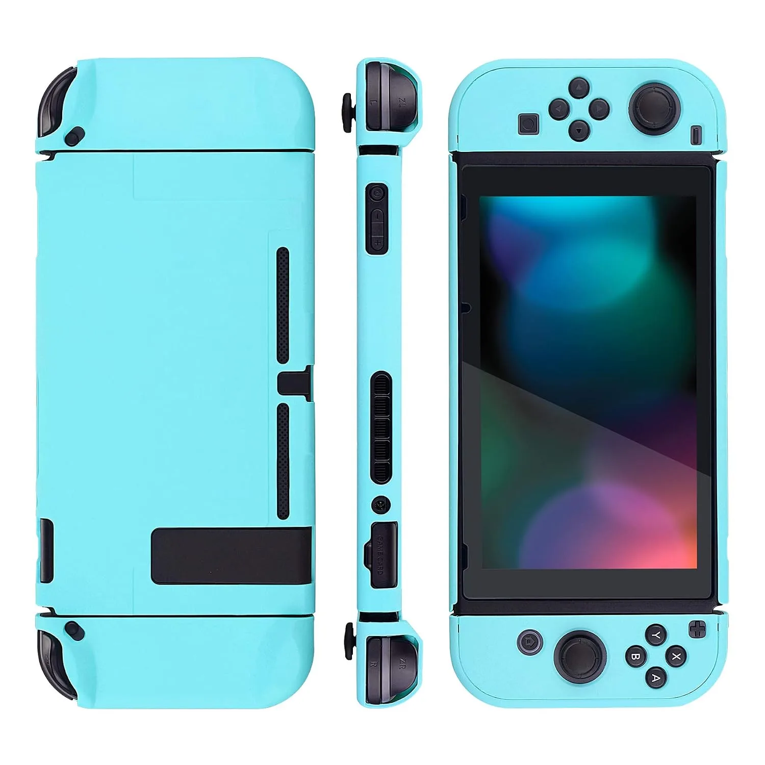eXtremeRate PlayVital Cover for Nintendo Switch, Protective Case Protector for Switch - Shock-absorbent Anti-Scratch Dockable Easy to install Durable Hard Shell, Heaven Blue (NOT for Switch 2)
