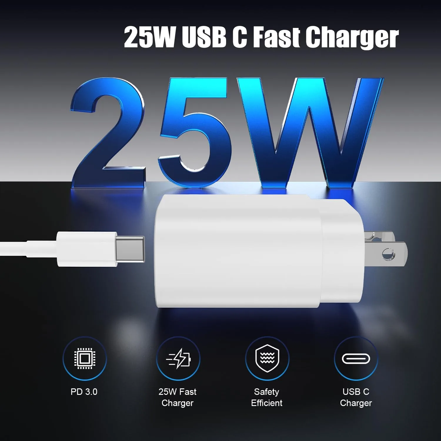 25W for iPhone 17 16 Charger Fast Charging,4 Pack USB C Wall Charger Block