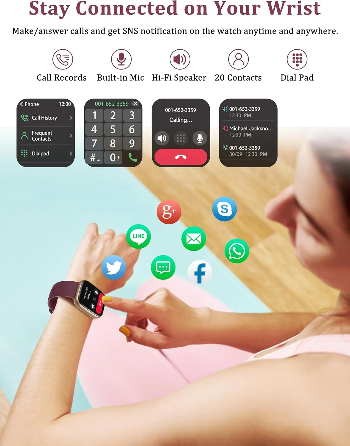LODIMEKE Smart Watch, Alexa Built-in, Answer/Make Calls 44mm Smartwatch Women Men, 1.83" Sports Watch IP68 Waterproof, Heart Rate Sleep Stress Monitor, Step Counter Watch for Android & iOS Phone