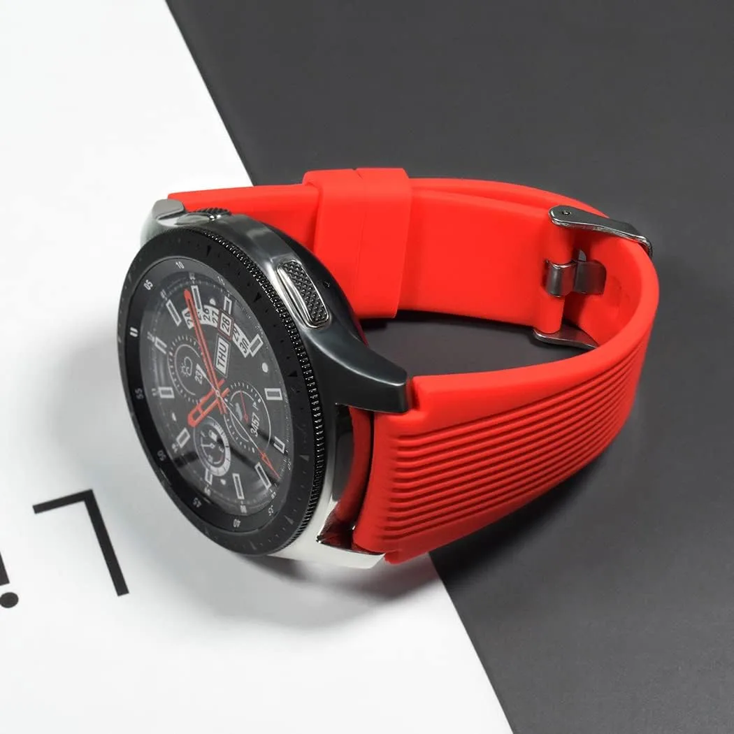 HSWAI Compatible with Samsung Galaxy Watch 46mm Bands/Gear S3 Frontier, Classic Watch Bands/Galaxy Watch 3 Bands 45mm, 22mm Soft Silicone Bands Bracelet Sports Strap for Men & Women.